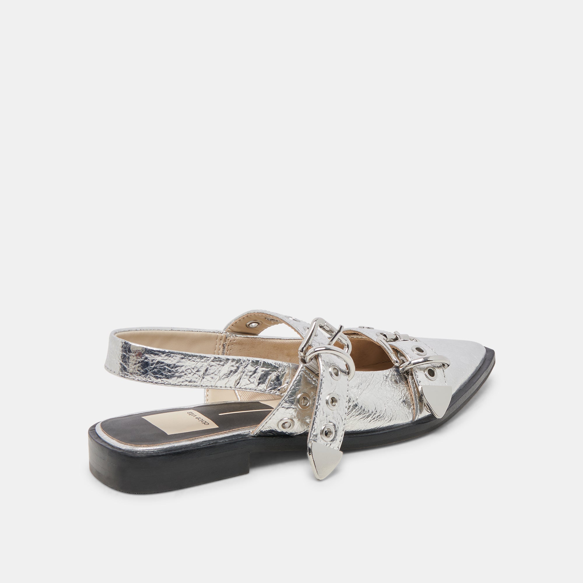 LABELL FLATS SILVER DISTRESSED LEATHER - re:vita - Image 5