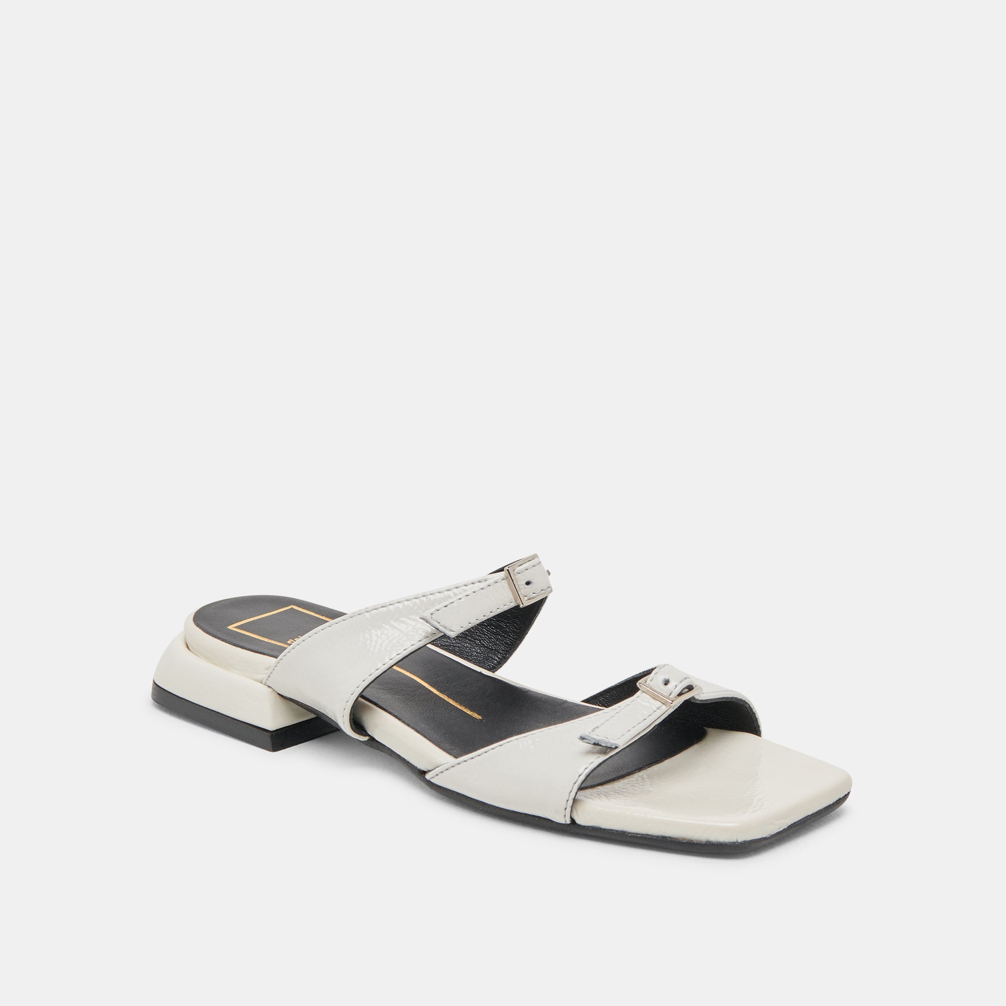 LAVERN SANDALS OFF WHITE CRINKLE PATENT - Image 3