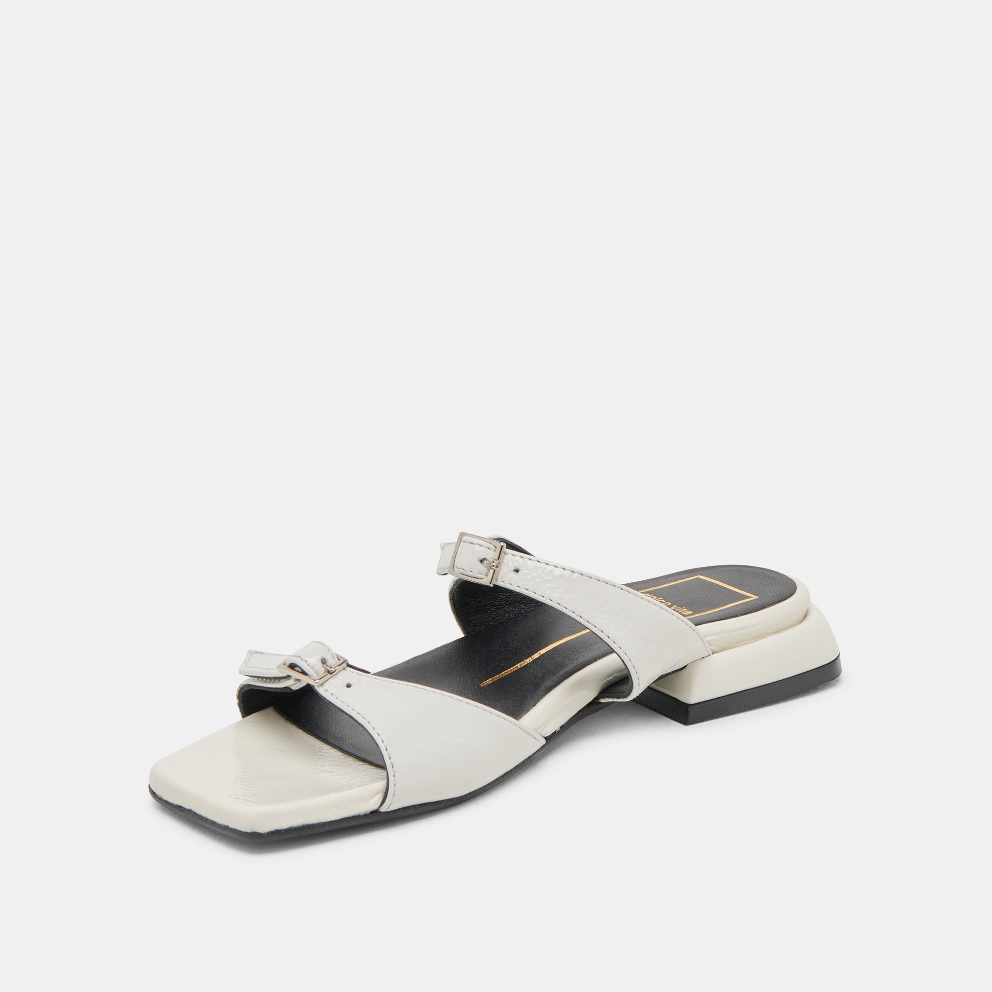 LAVERN SANDALS OFF WHITE CRINKLE PATENT - Image 7