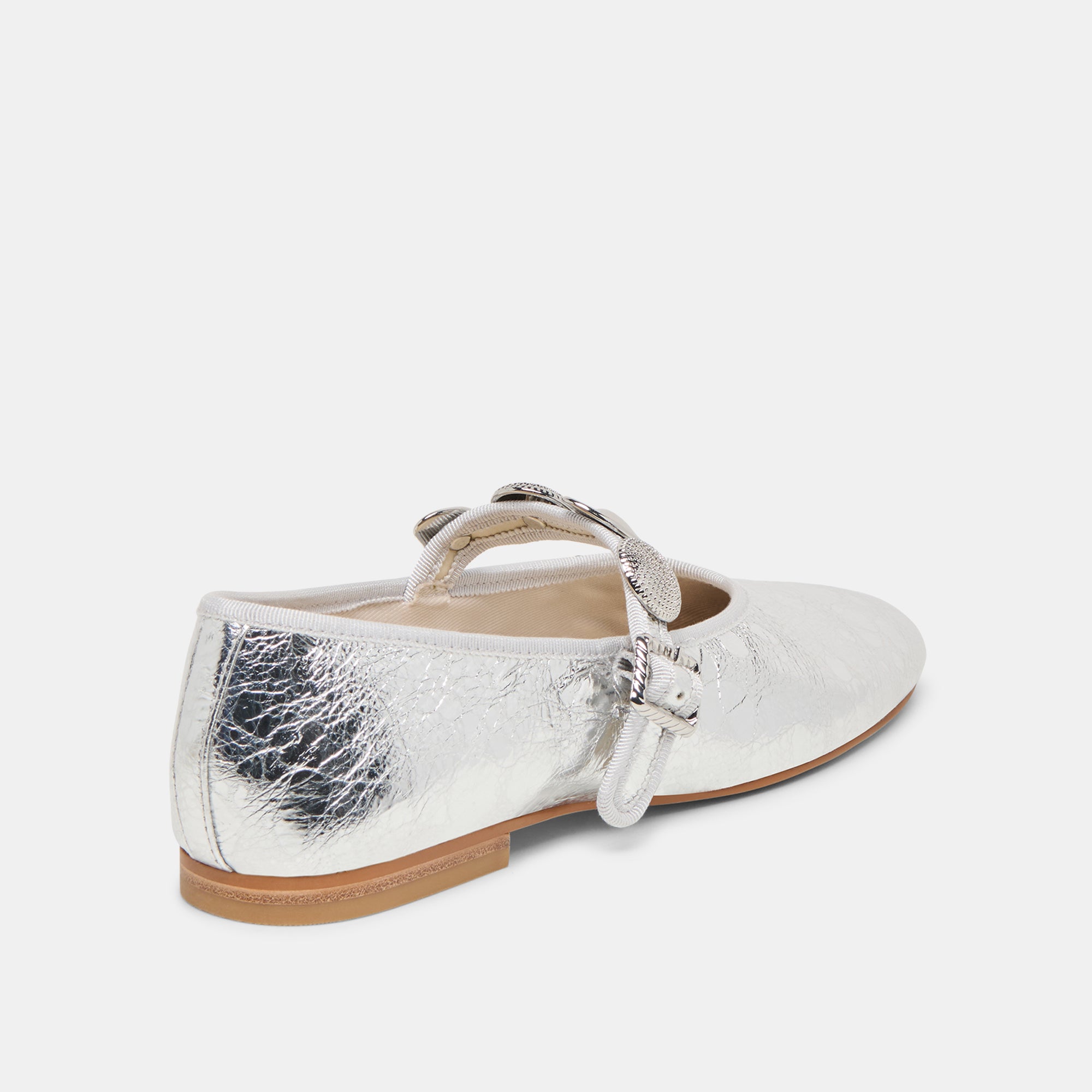RELAN BALLET FLATS SILVER DISTRESSED LEATHER - Image 3