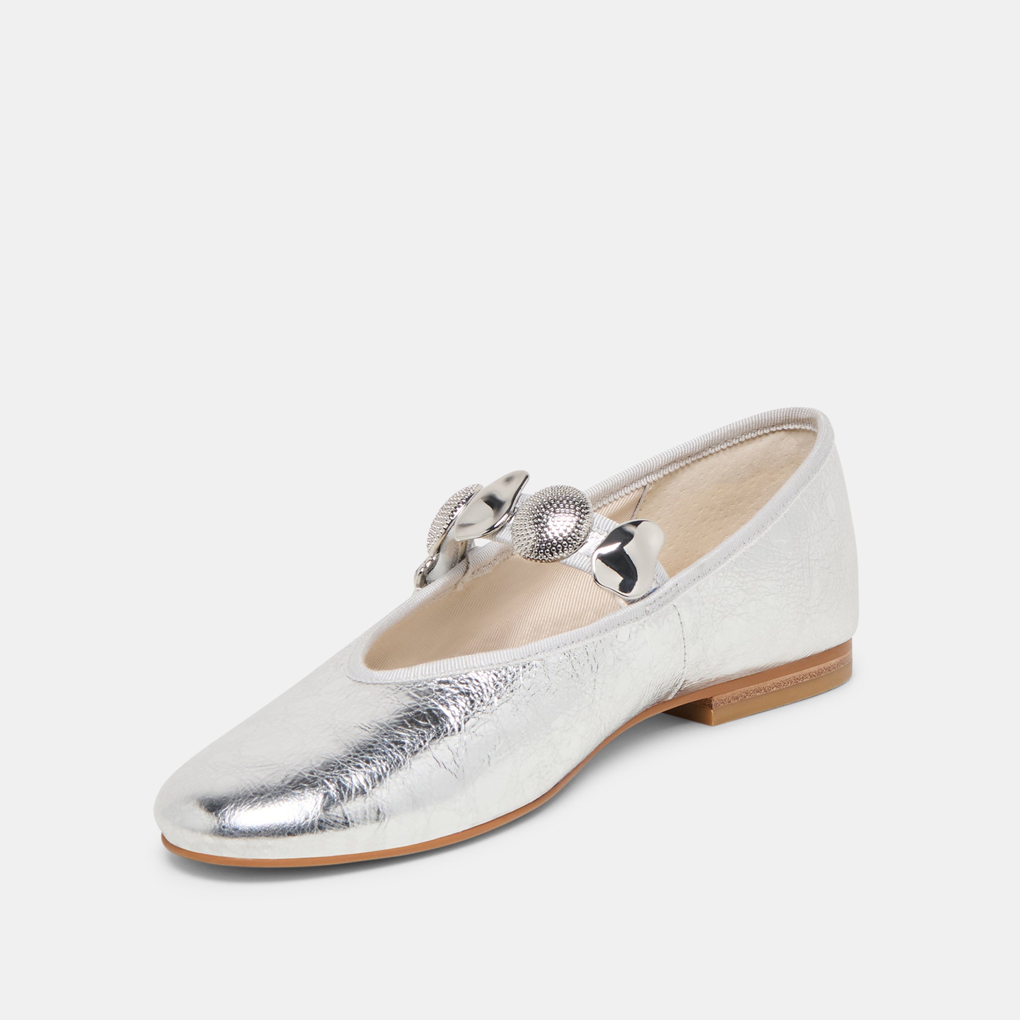 RELAN BALLET FLATS SILVER DISTRESSED LEATHER - Image 4