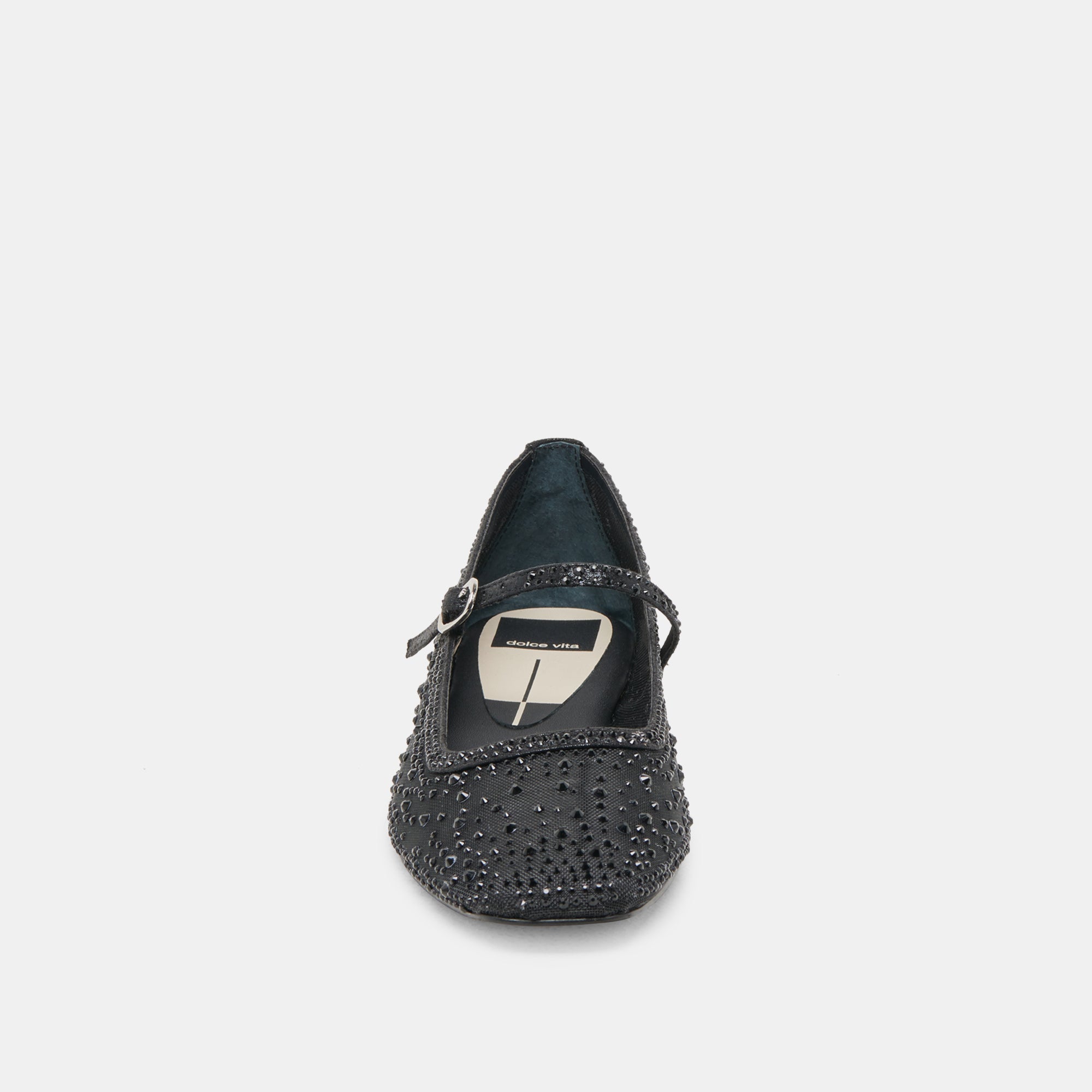 REYES CRYSTAL BALLET FLATS BLACK MESH - Image 7