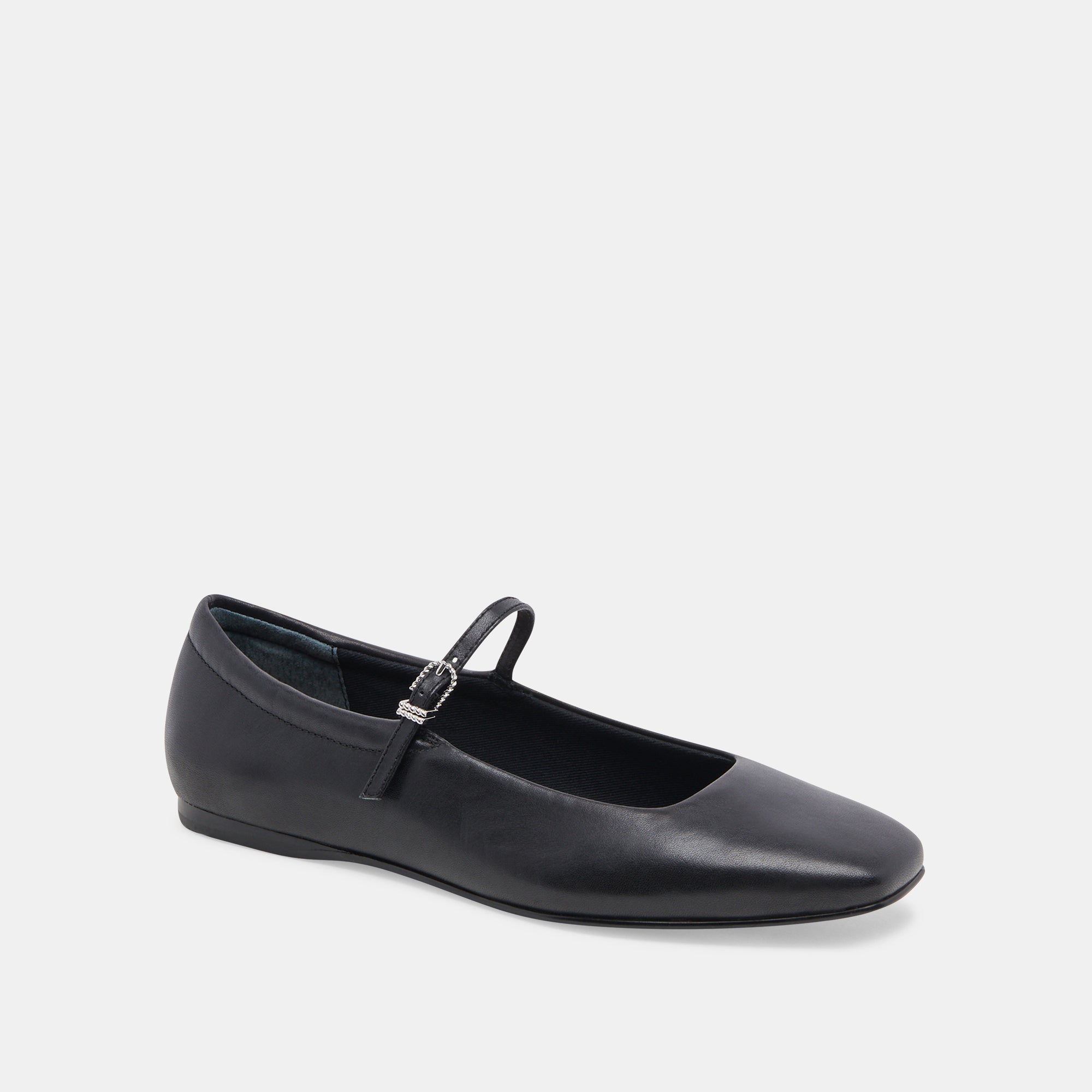 REYES WIDE BALLET FLATS BLACK LEATHER - Image 2