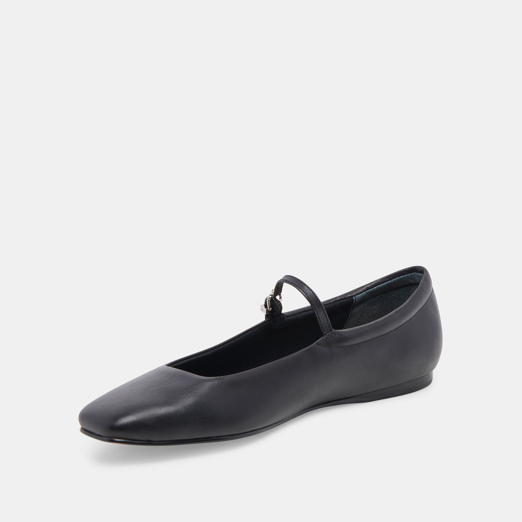 REYES WIDE BALLET FLATS BLACK LEATHER - Image 3