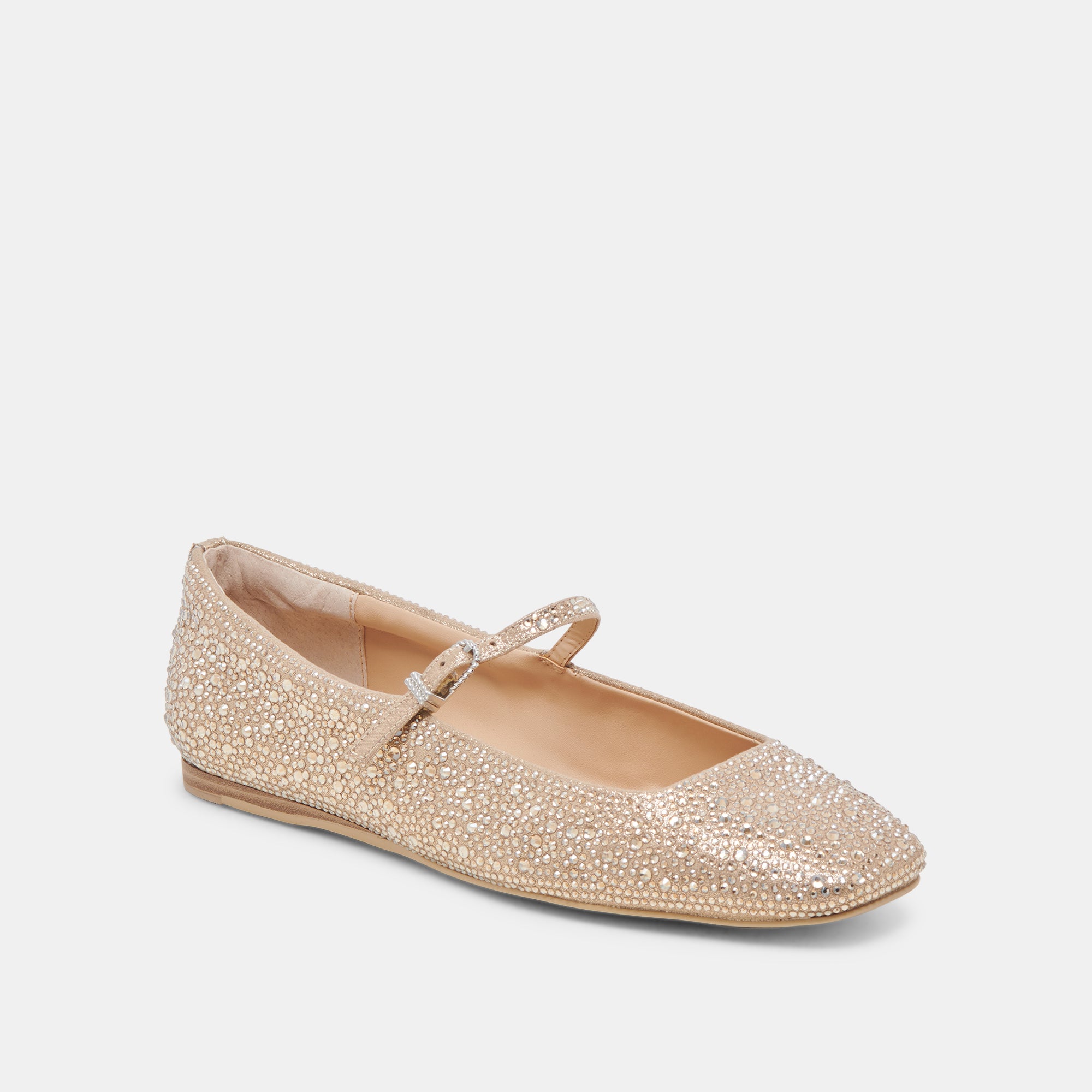 REYES CRYSTAL BALLET FLATS LIGHT GOLD CRYSTAL - Image 2