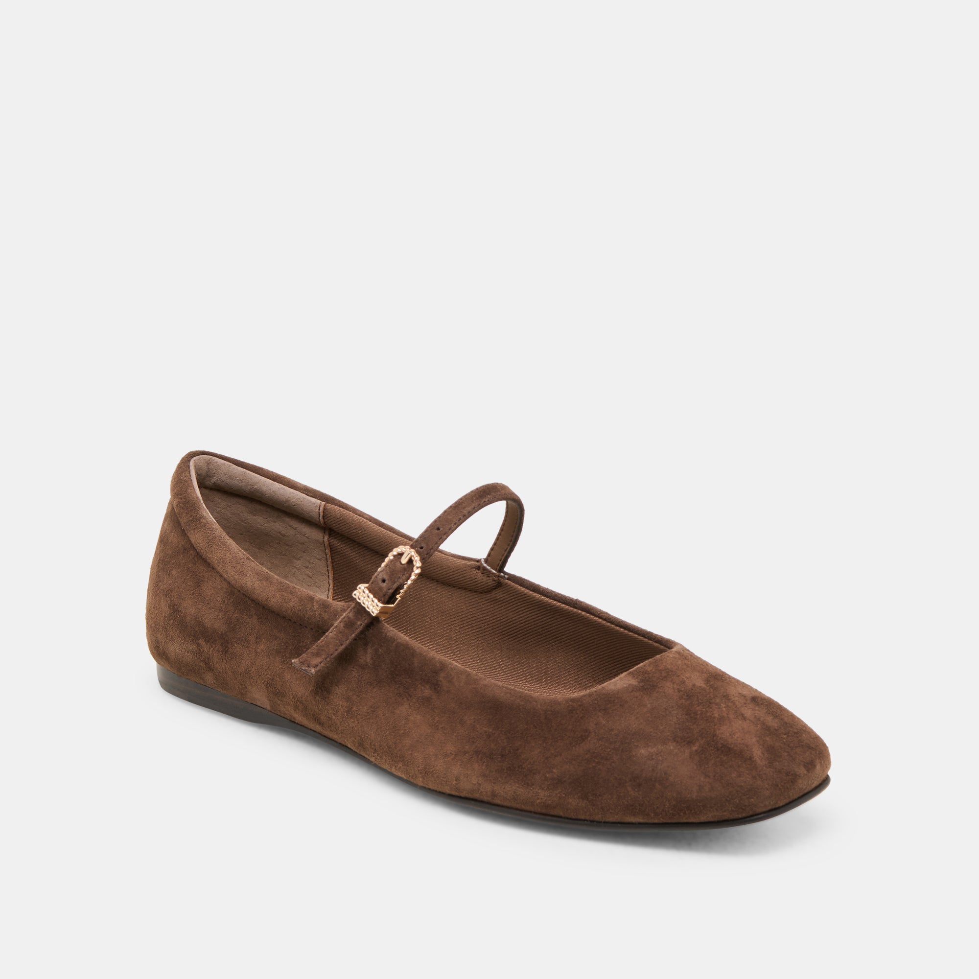 REYES BALLET FLATS DK BROWN SUEDE - Image 3
