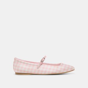 REYES X BYRDIE GOLF BALLET FLATS PINK PLAID GINGHAM