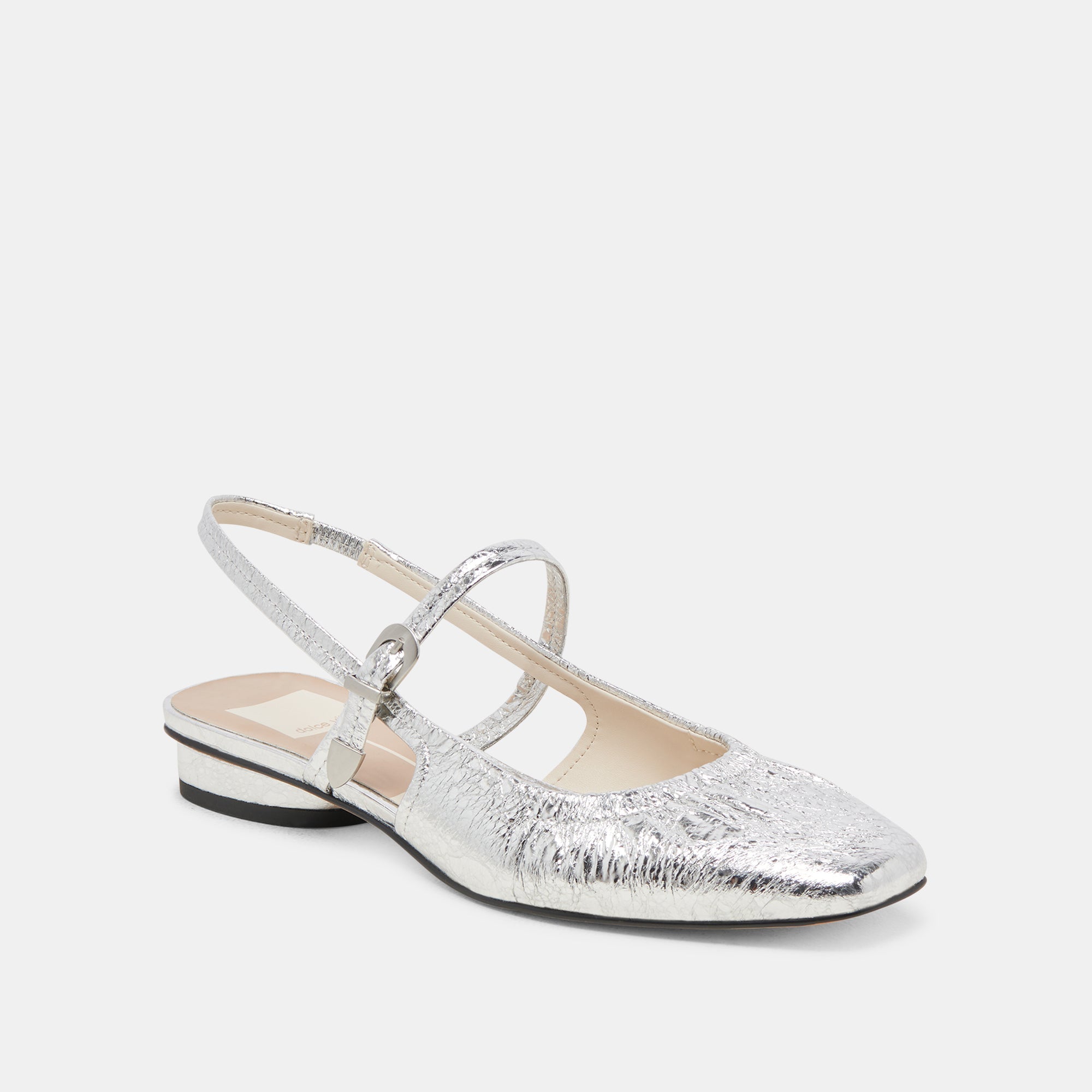 RIANNE FLATS SILVER DISTRESSED LEATHER - re:vita - Image 2