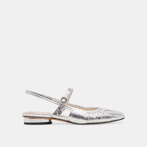 RIANNE FLATS SILVER DISTRESSED LEATHER - re:vita