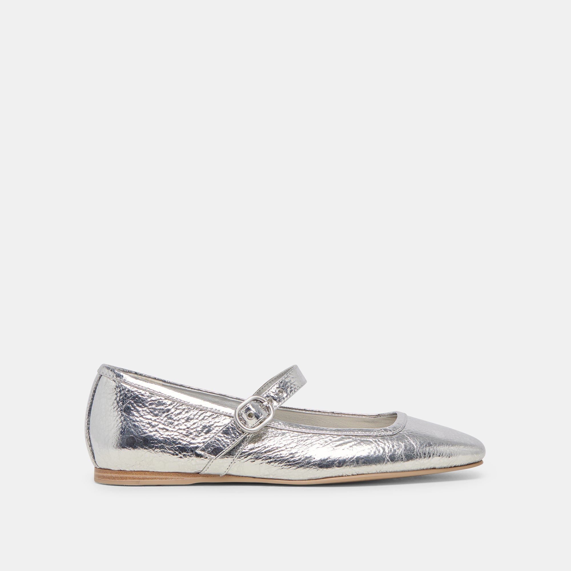 RODNI BALLET FLATS SILVER DISTRESSED LEATHER - re:vita