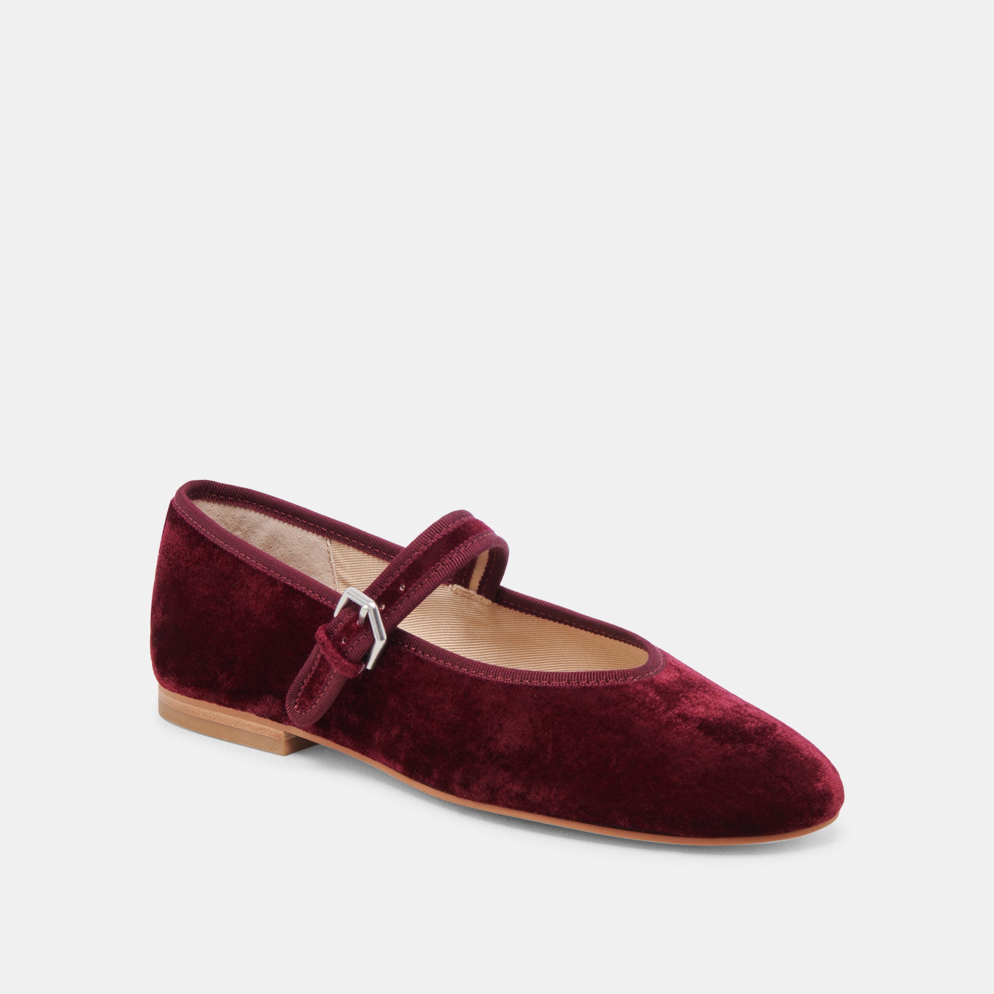 ROSLYN BALLET FLATS WINE VELVET - Image 3