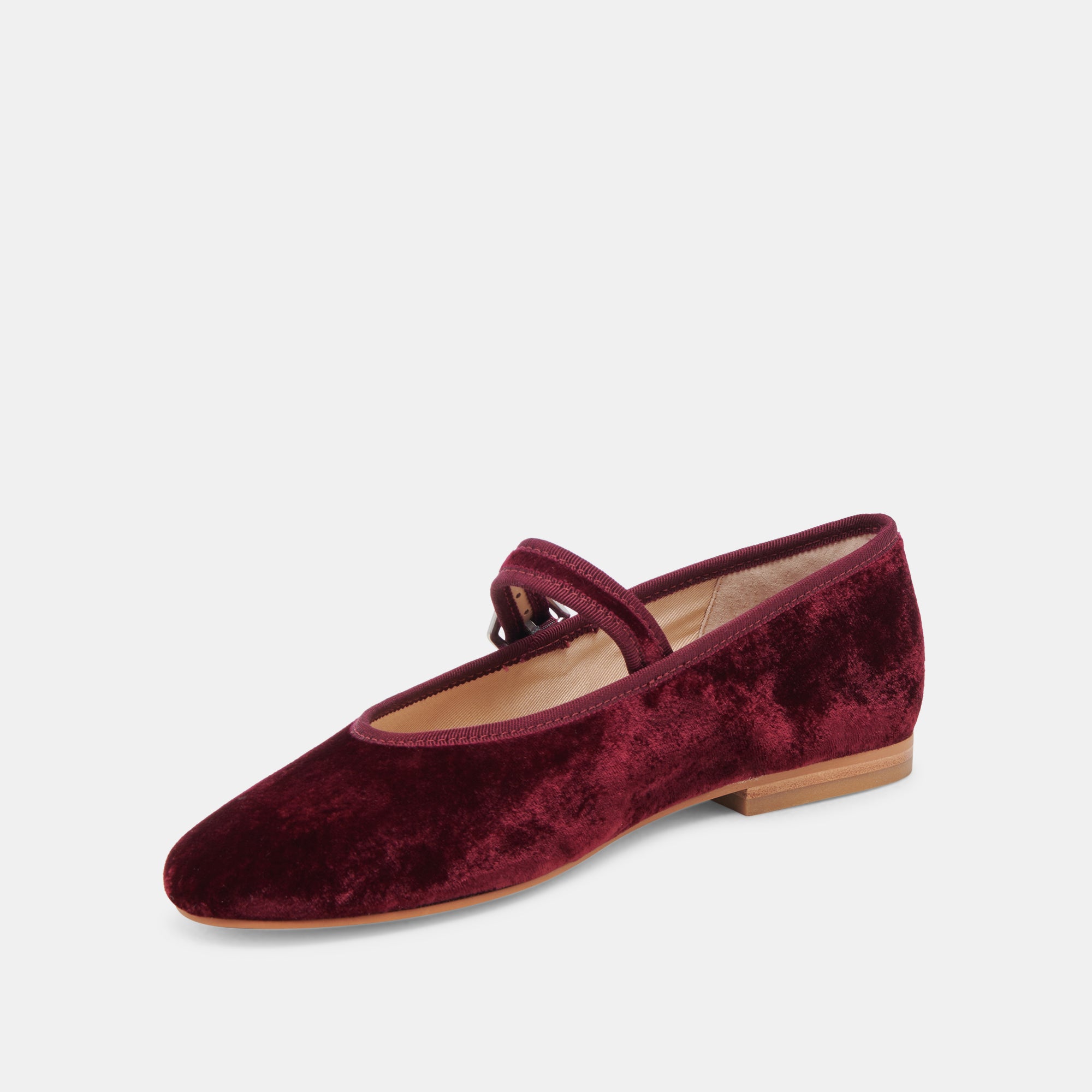 ROSLYN BALLET FLATS WINE VELVET - Image 5