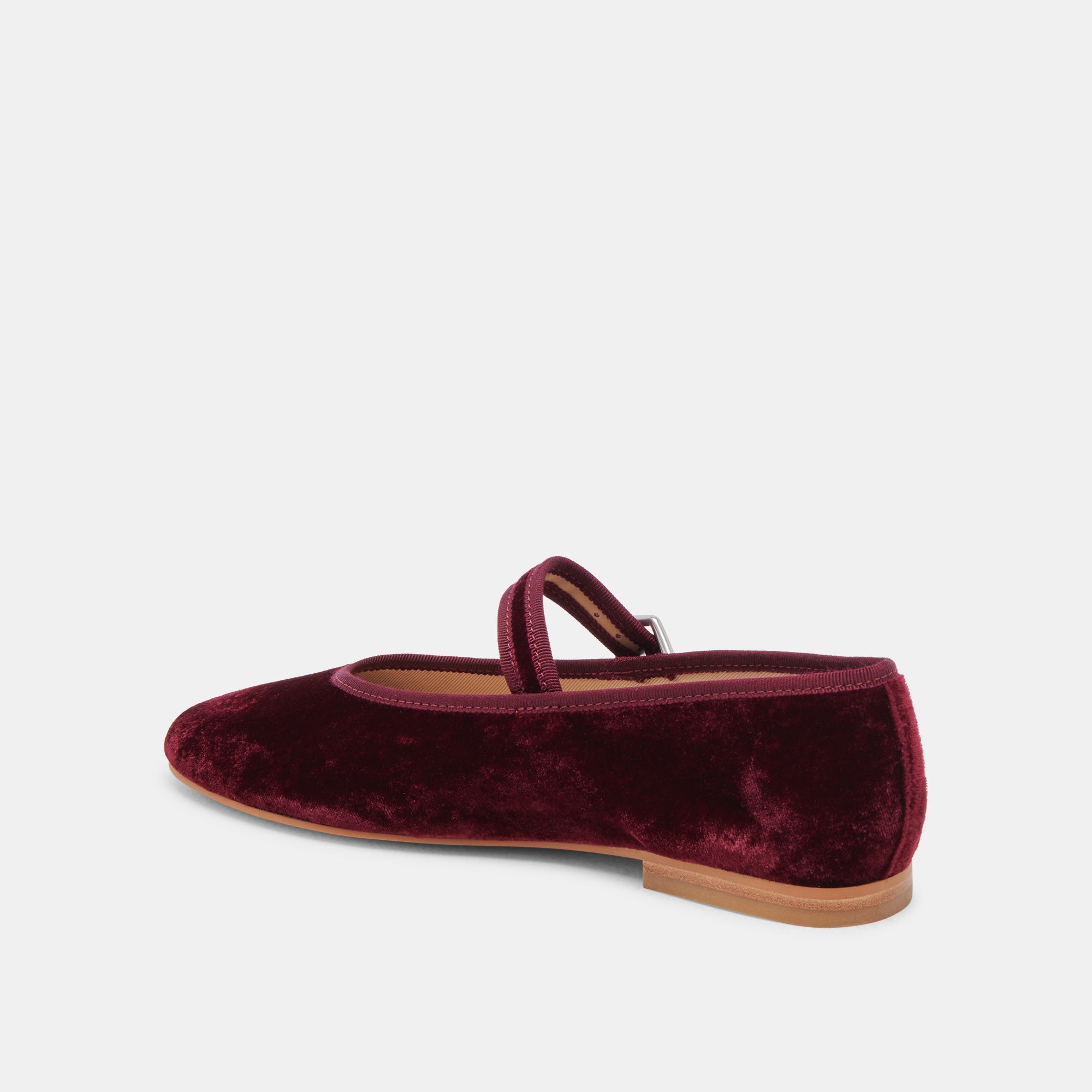 ROSLYN BALLET FLATS WINE VELVET - Image 6