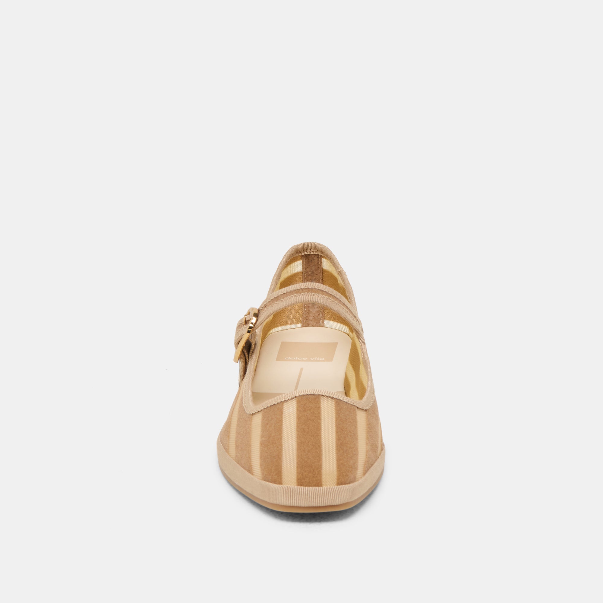 TAMEKA BALLET FLATS TAN STRIPE MESH - Image 5