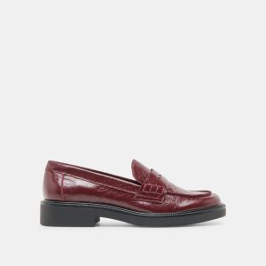 TIGGY LOAFERS OXBLOOD CRINKLE PATENT