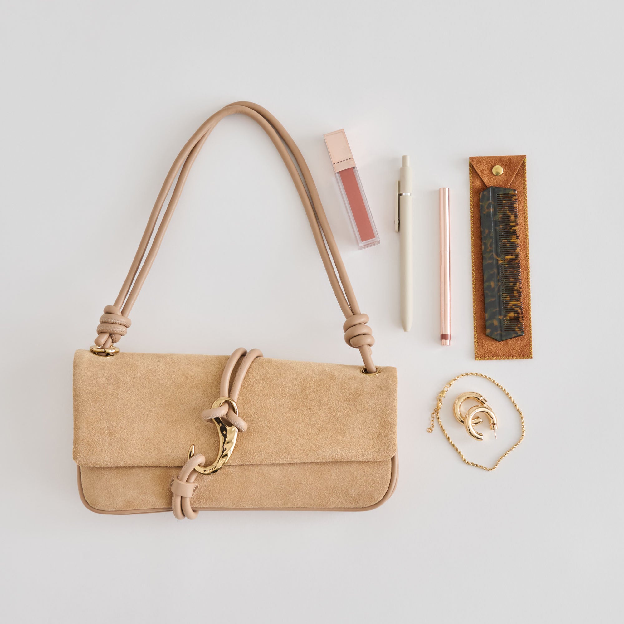 ALICE SHOULDER BAG BEIGE SUEDE - Image 6