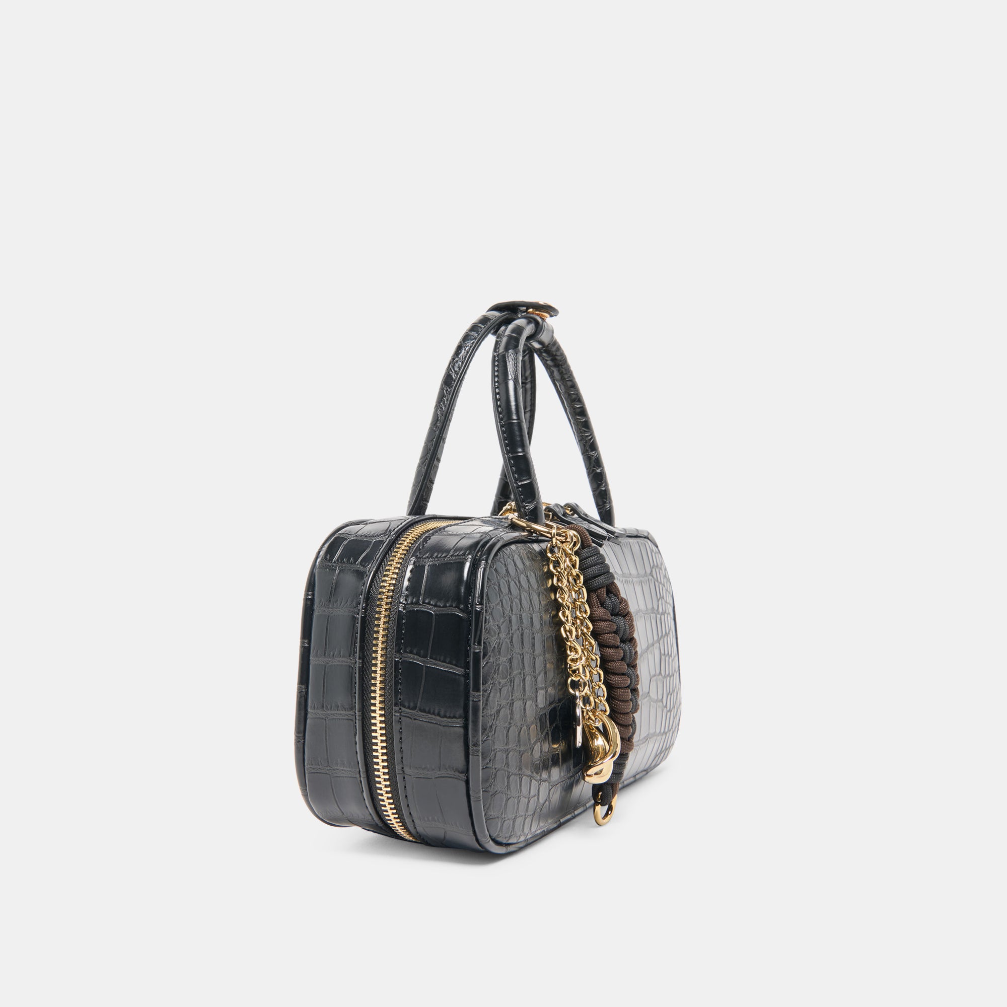 FLYN HANDBAG BLACK CROCO STELLA - Image 7