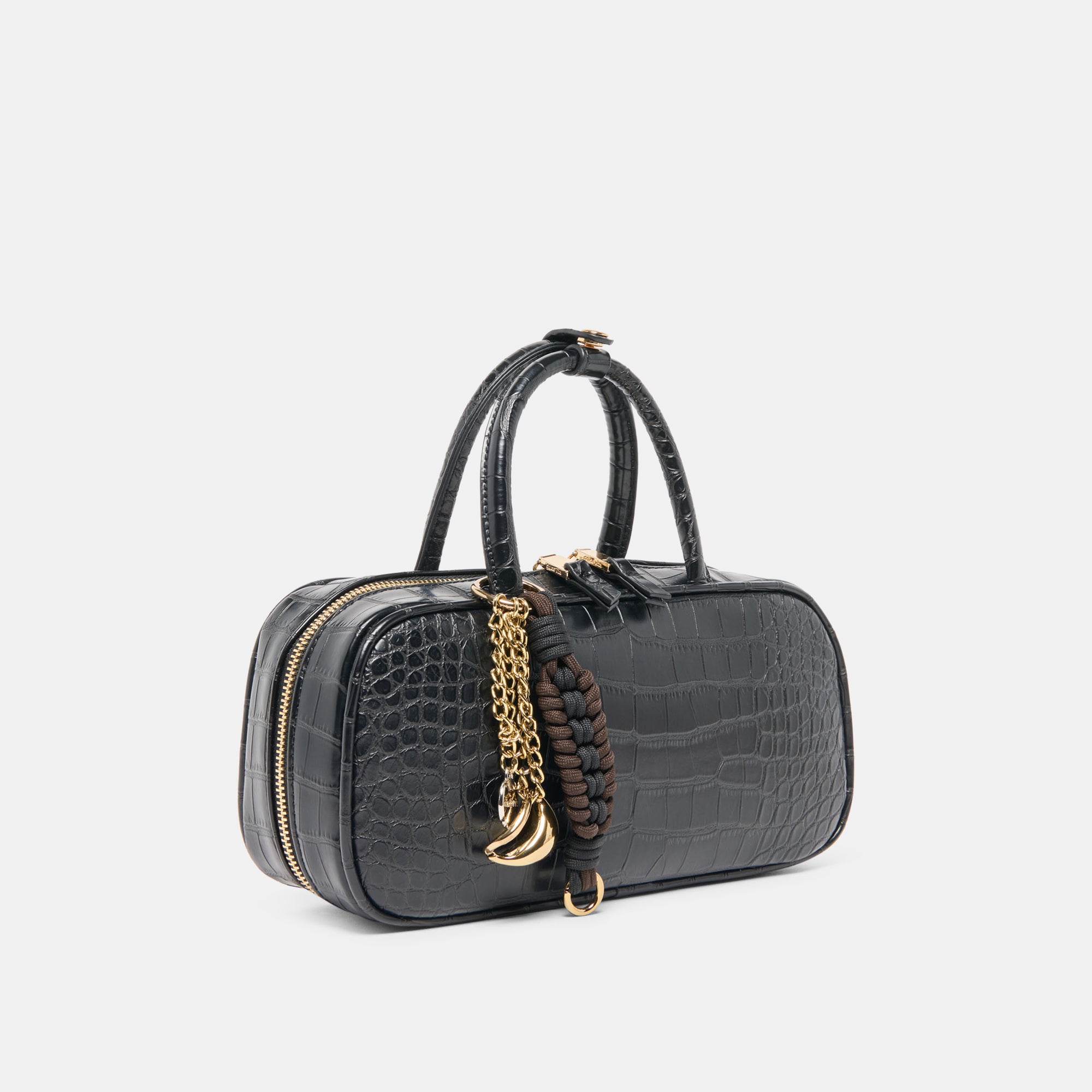 FLYN HANDBAG BLACK CROCO STELLA - Image 6