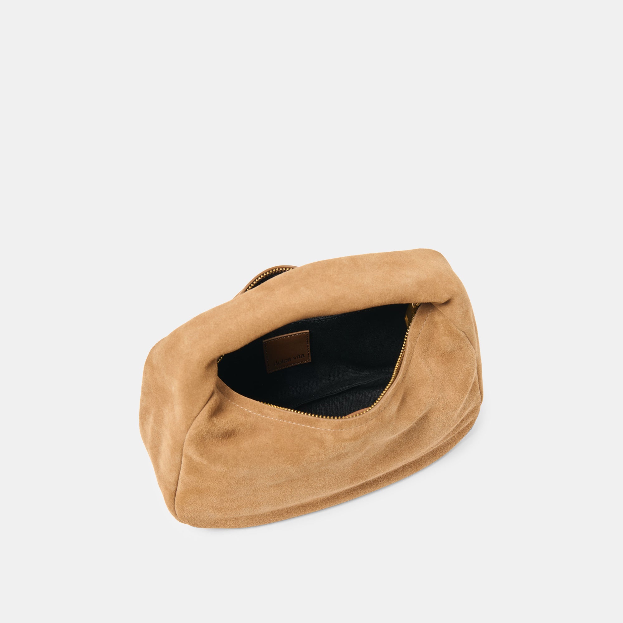 FRANKIE HANDBAG BROWN SUEDE - Image 6