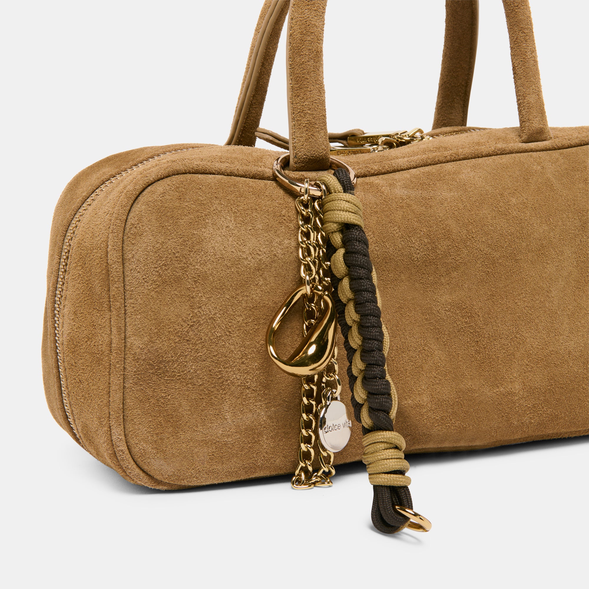 SANTINA HANDBAG TAUPE SUEDE - Image 3