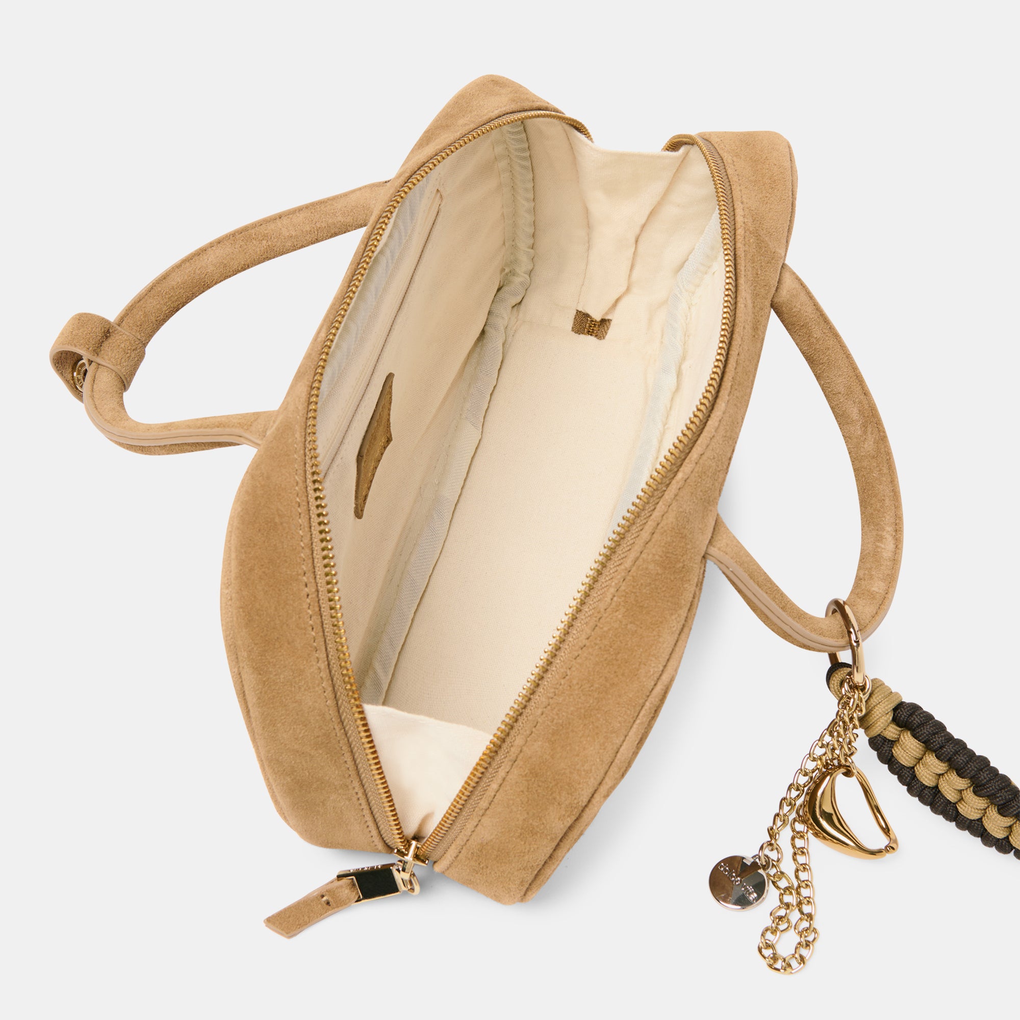 SANTINA HANDBAG TAUPE SUEDE - Image 6