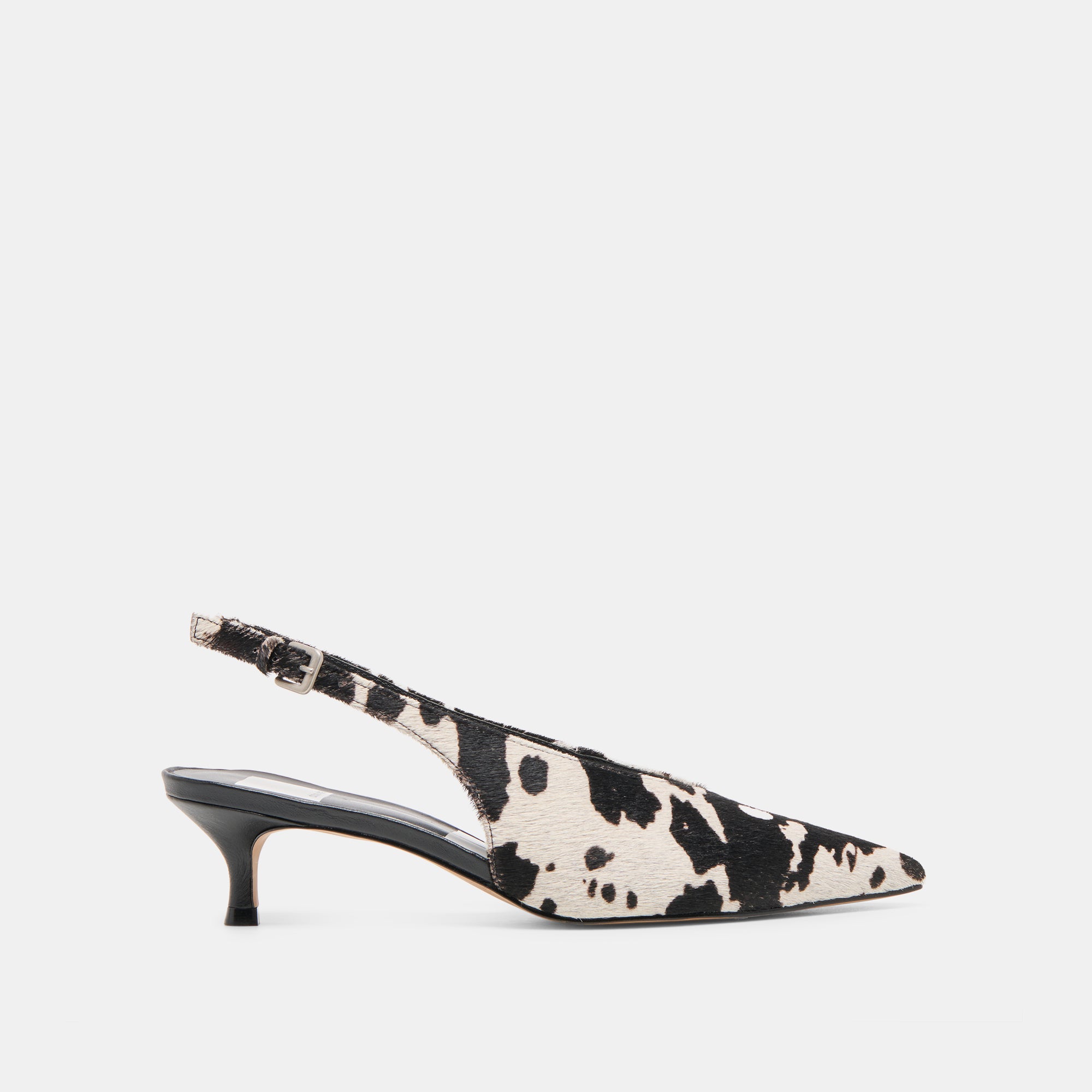 ALENNA HEELS BLACK WHITE TAURUS CALF HAIR