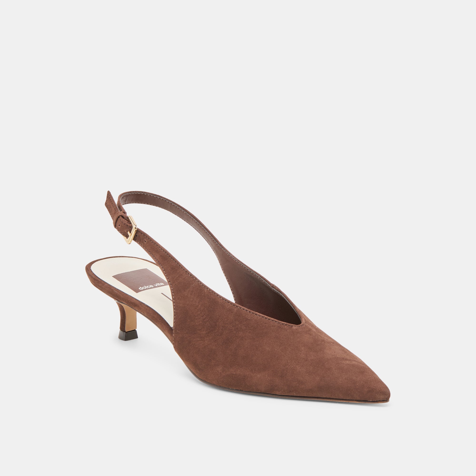 ALENNA HEELS DK BROWN SUEDE - Image 3