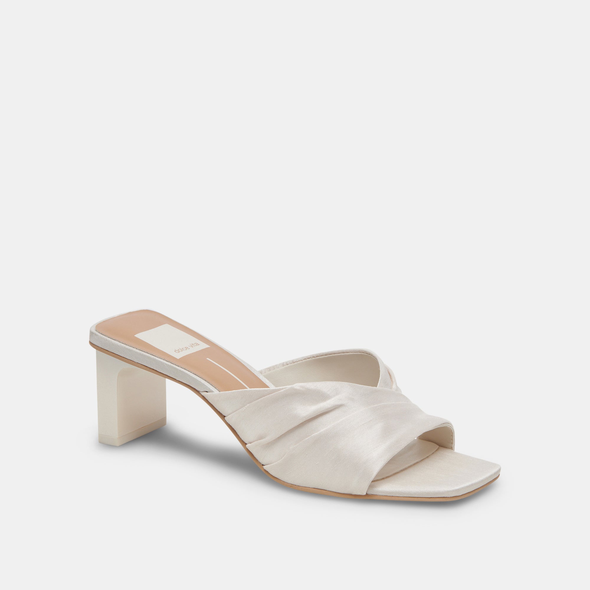 CARLAN HEELS OFF WHITE SILK - Image 7