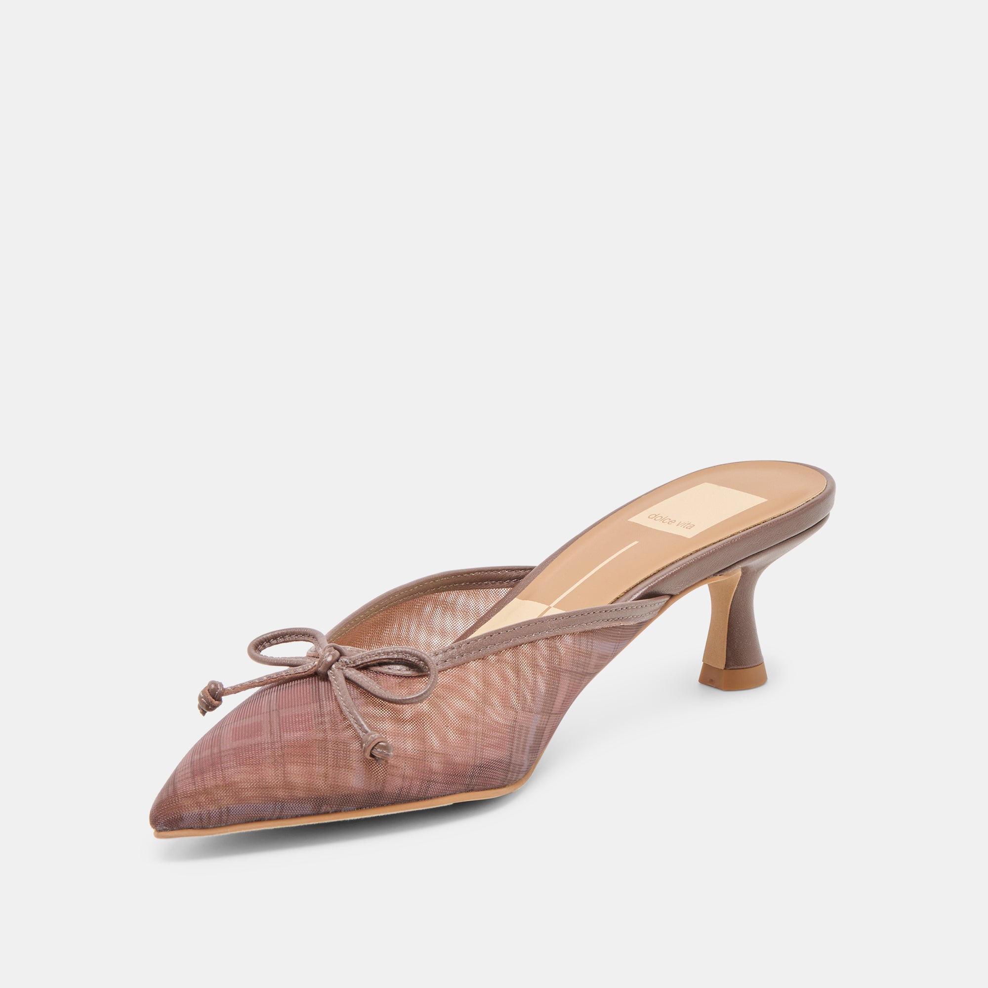 CLEO HEELS COGNAC PLAID MESH - Image 4