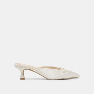 CLEO HEELS OFF WHITE SATIN