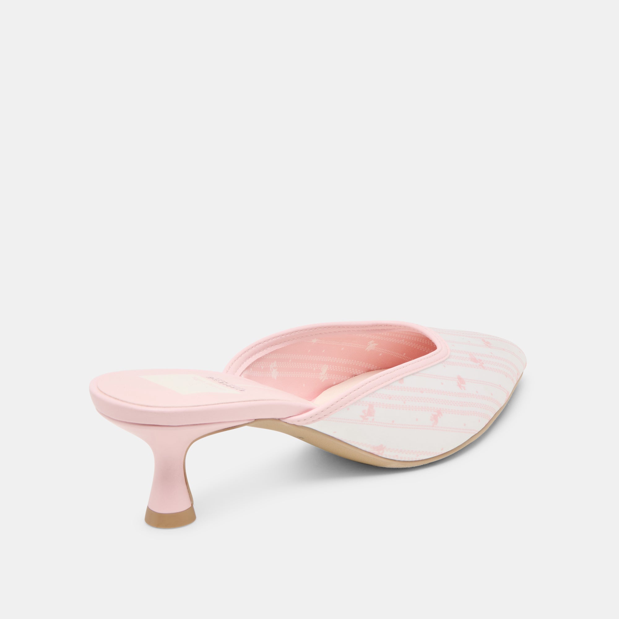 CLEO X BYRDIE GOLF WIDE HEELS PINK FLORAL SATIN - Image 3