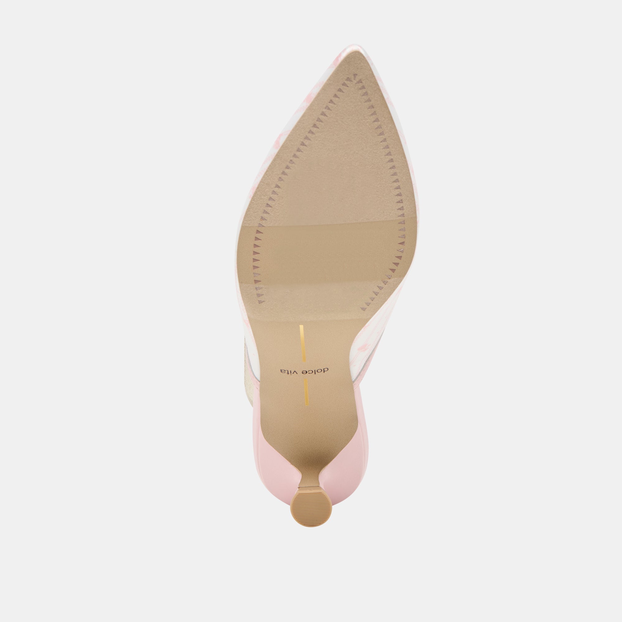 CLEO X BYRDIE GOLF WIDE HEELS PINK FLORAL SATIN - Image 9