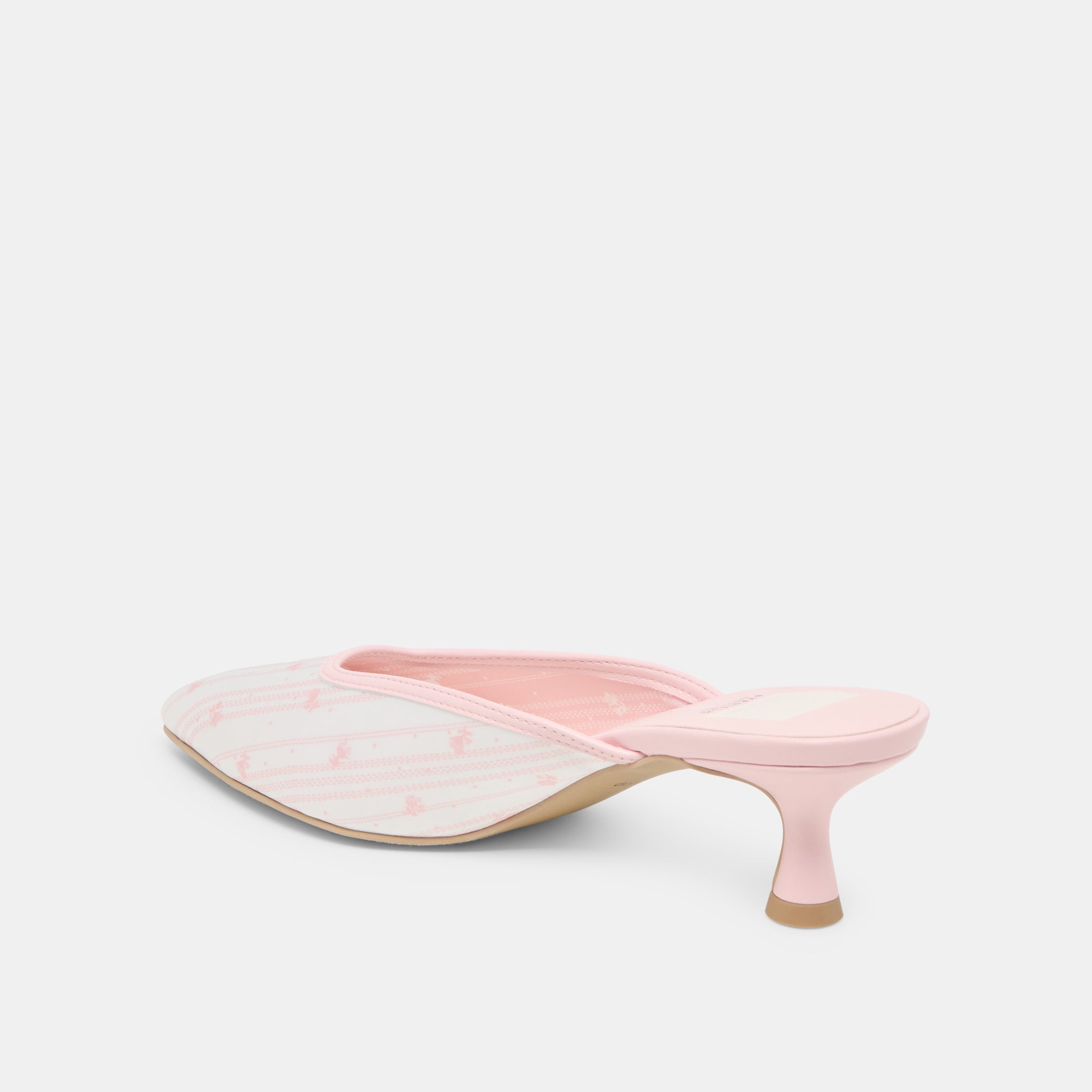 CLEO X BYRDIE GOLF WIDE HEELS PINK FLORAL SATIN - Image 5