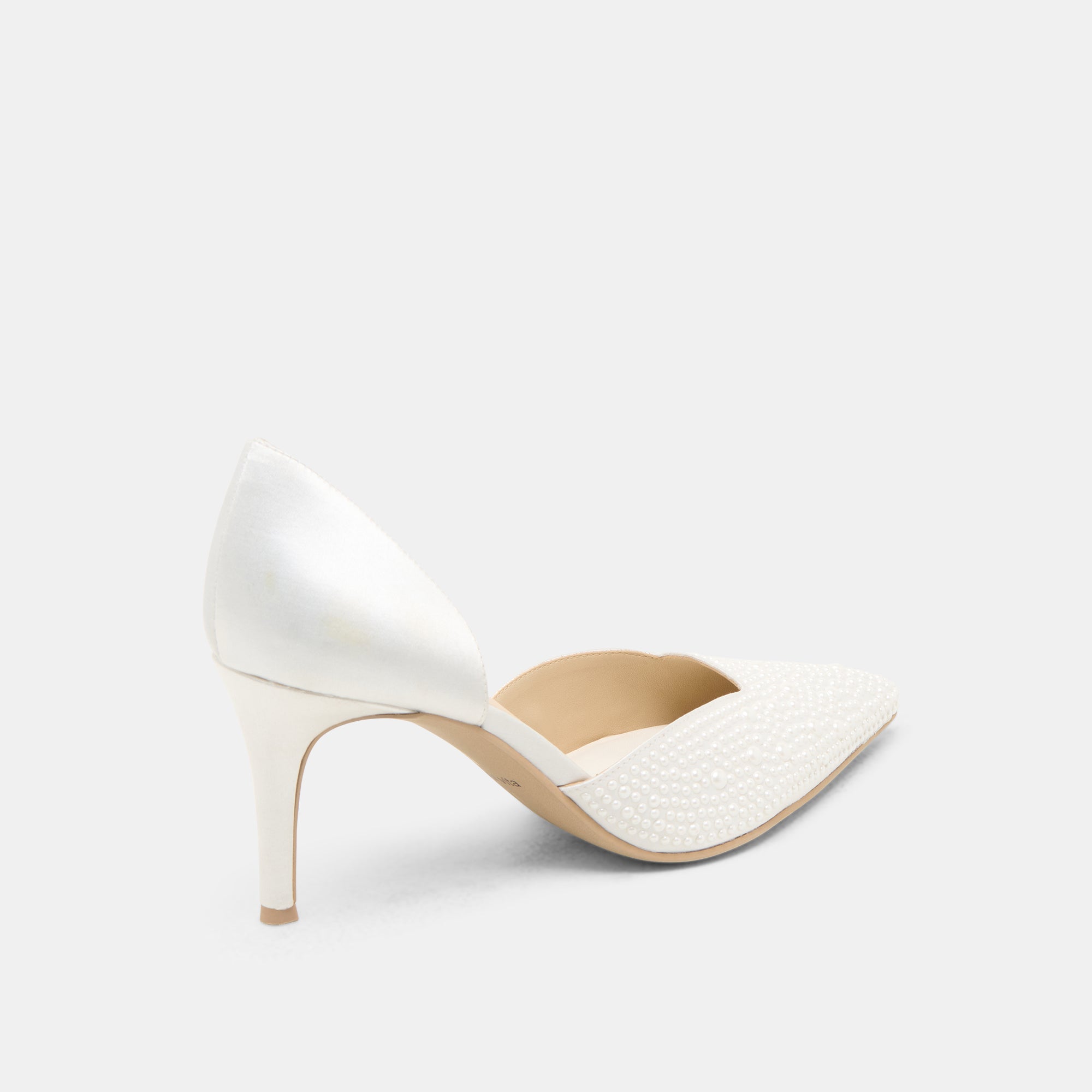 ELOY PEARL HEELS TRUE WHITE SATIN - Image 5