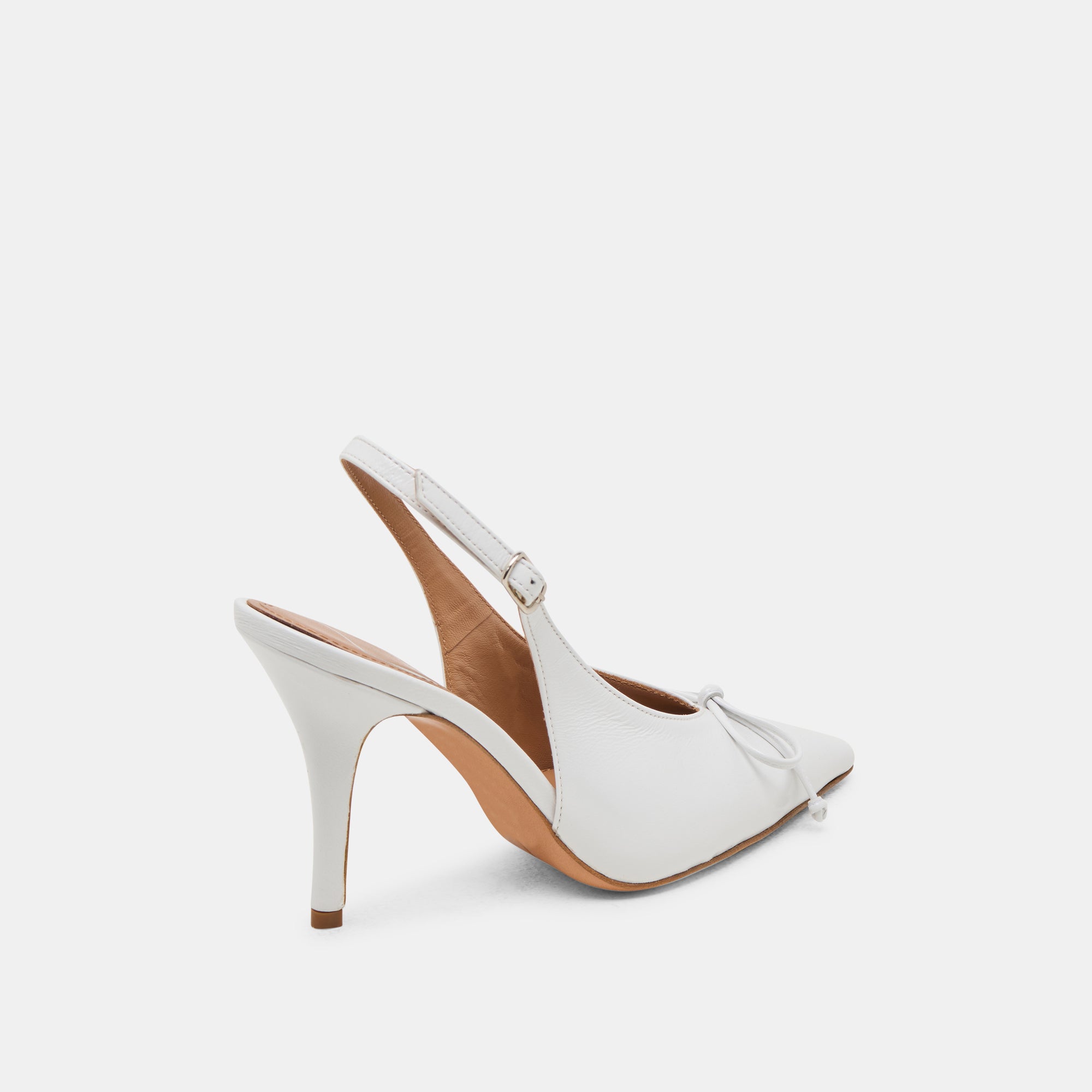 GEENA HEELS WHITE LEATHER - Image 3