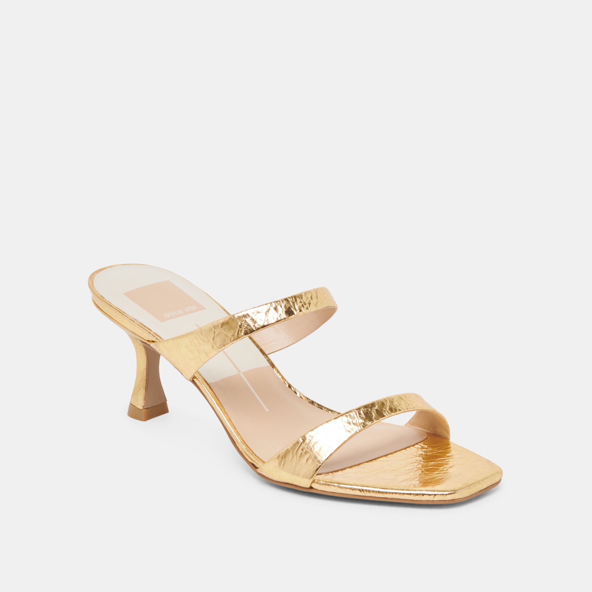 GENORA HEELS GOLD DISTRESSED LEATHER - Image 2