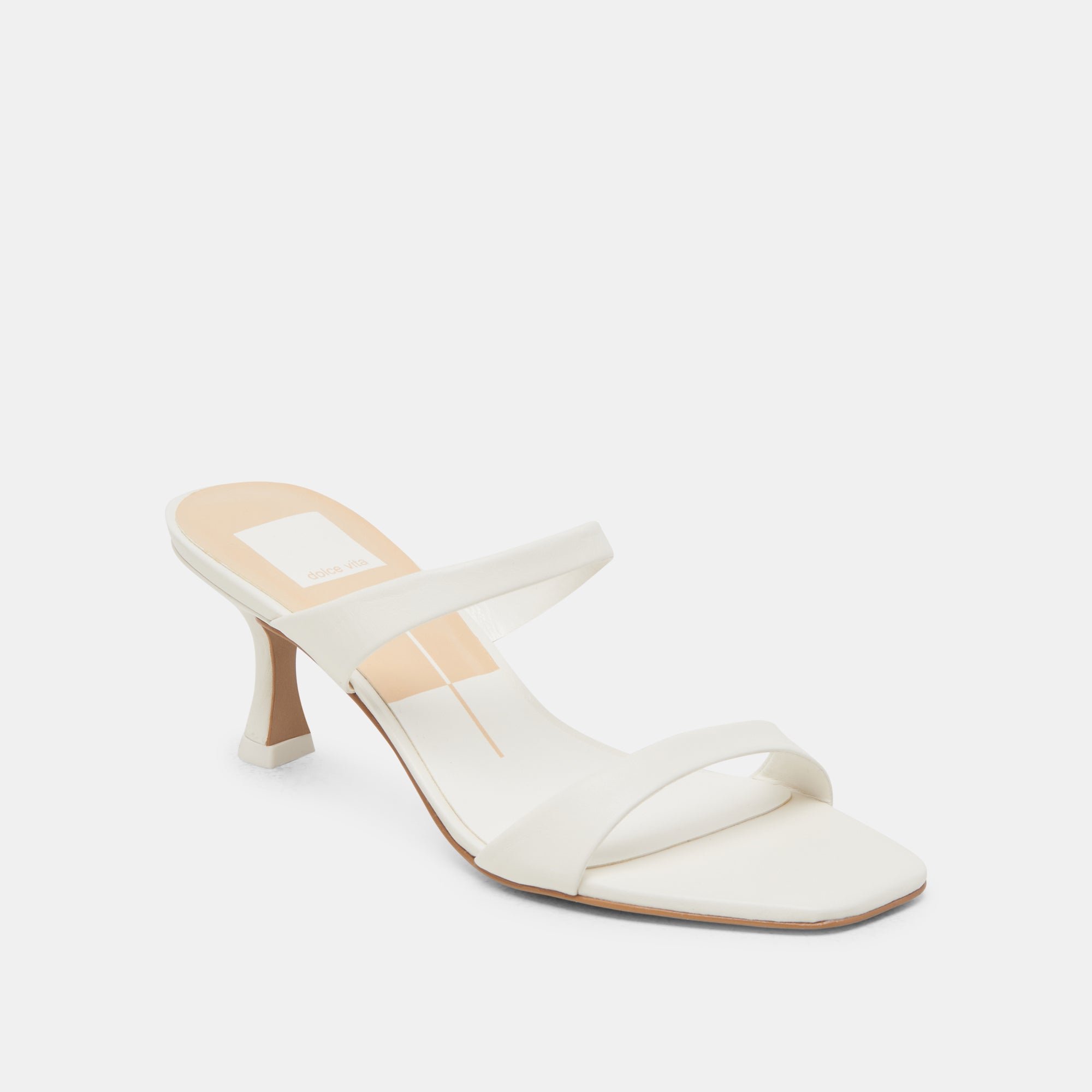 GENORA WIDE HEELS WHITE LEATHER - Image 2