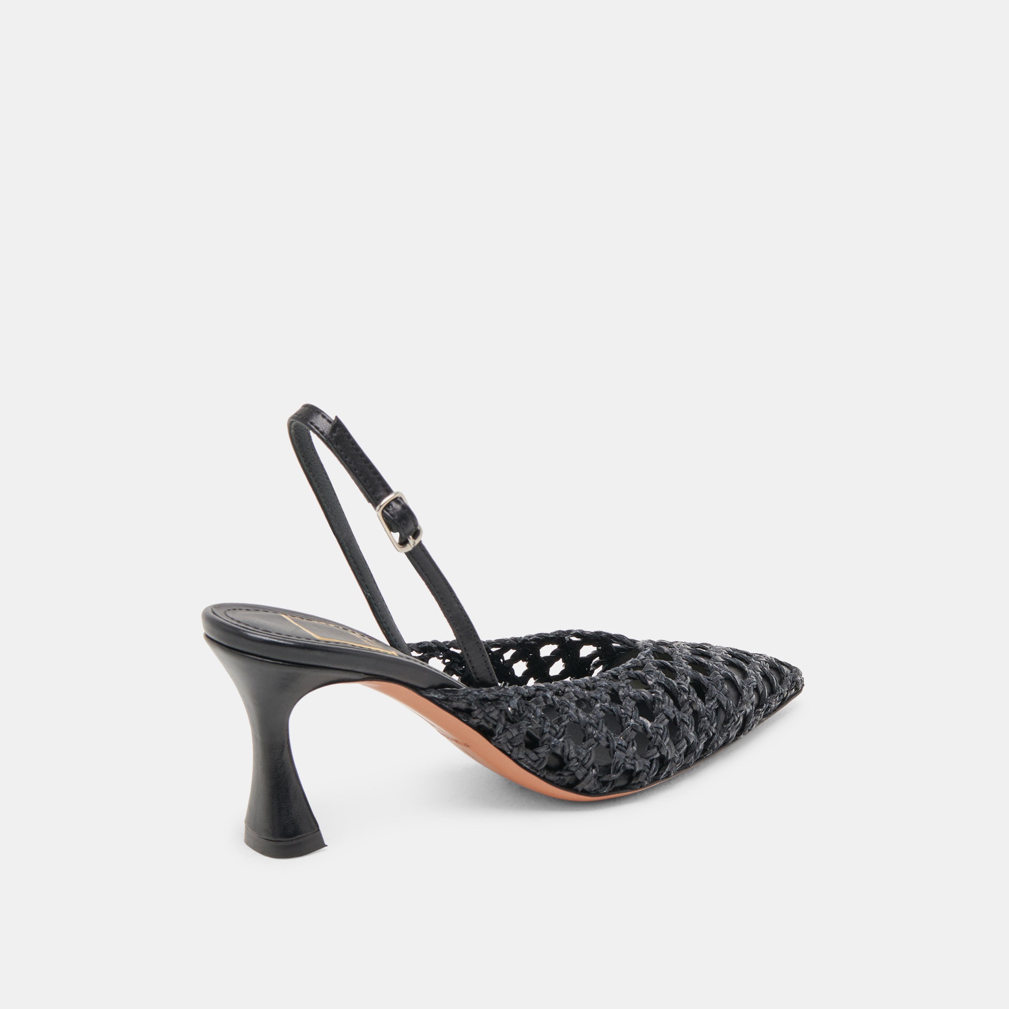 GLORIA HEELS BLACK WOVEN - Image 3