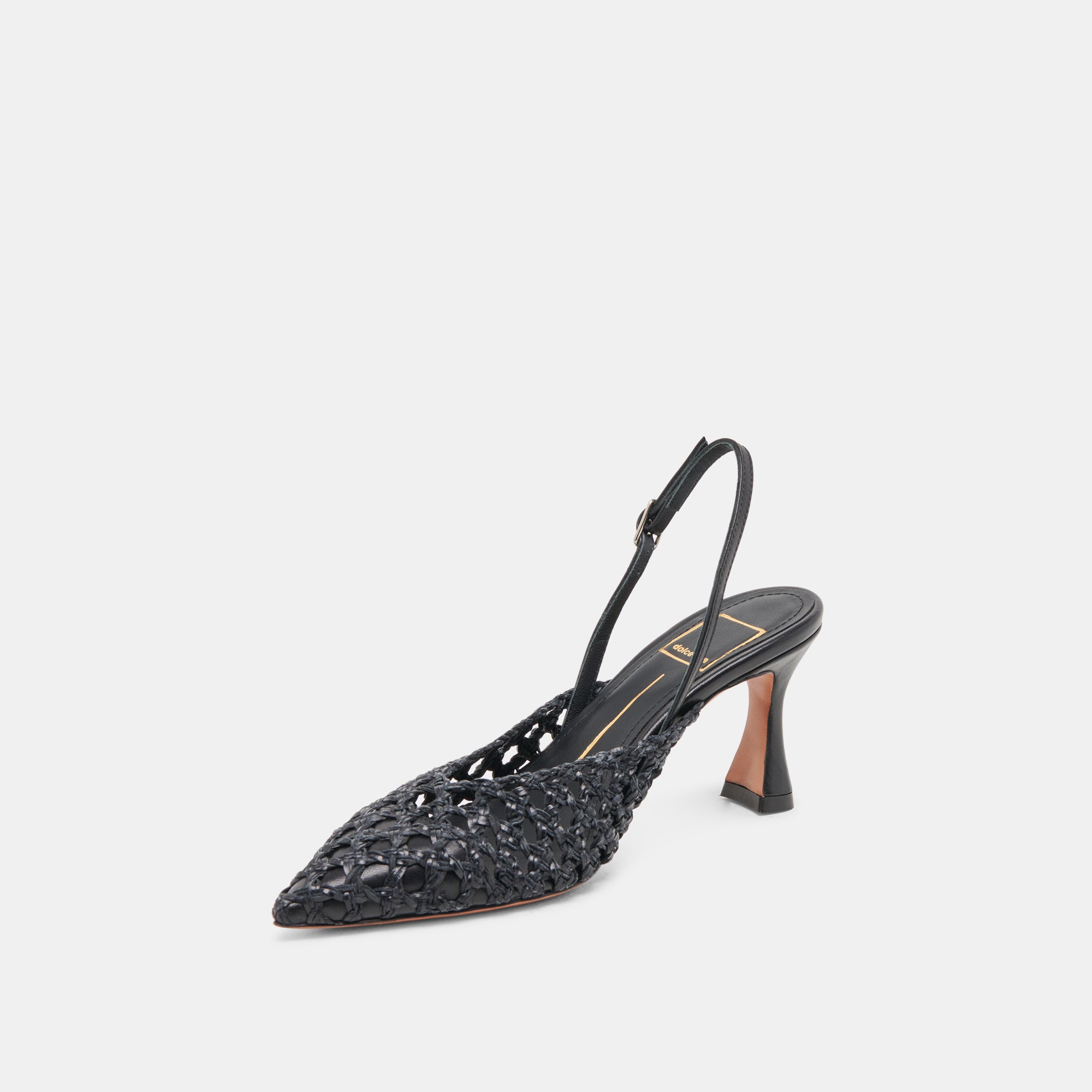 GLORIA HEELS BLACK WOVEN - Image 4