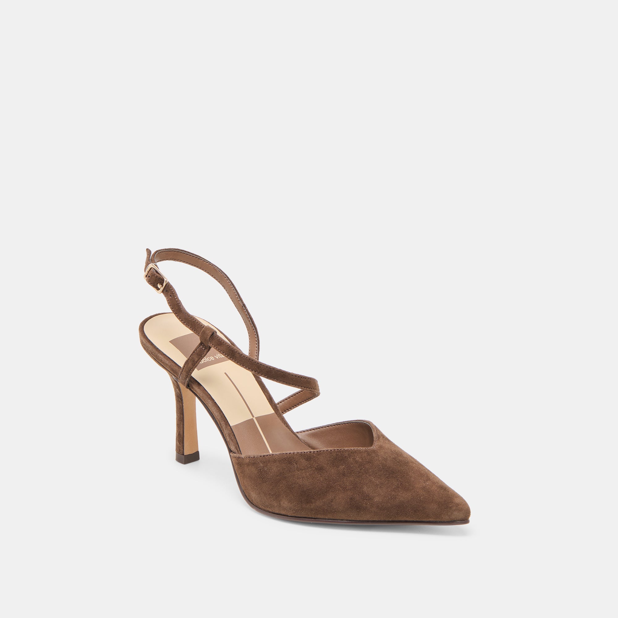 KAMRA HEELS DK BROWN SUEDE - Image 3