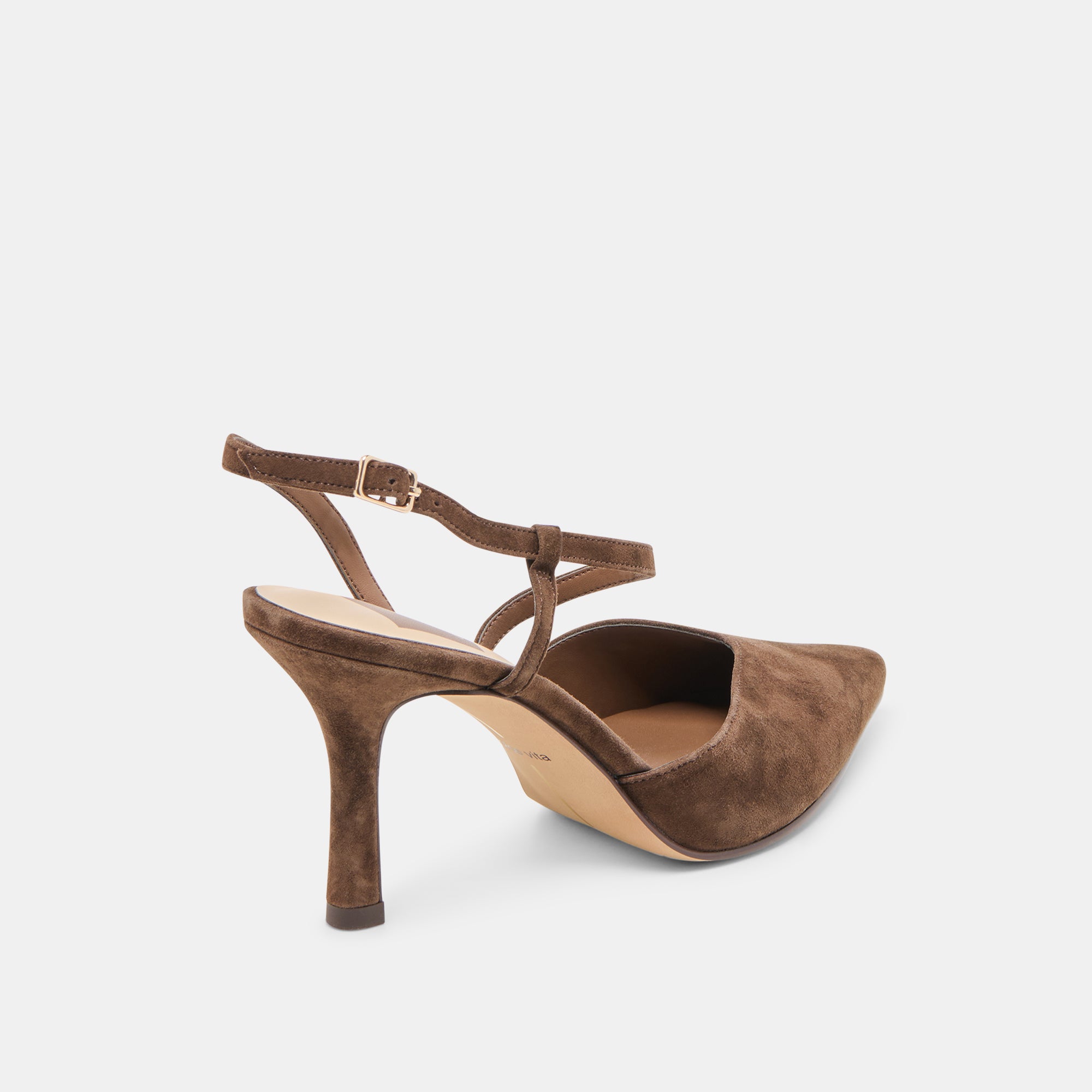 KAMRA HEELS DK BROWN SUEDE - Image 5