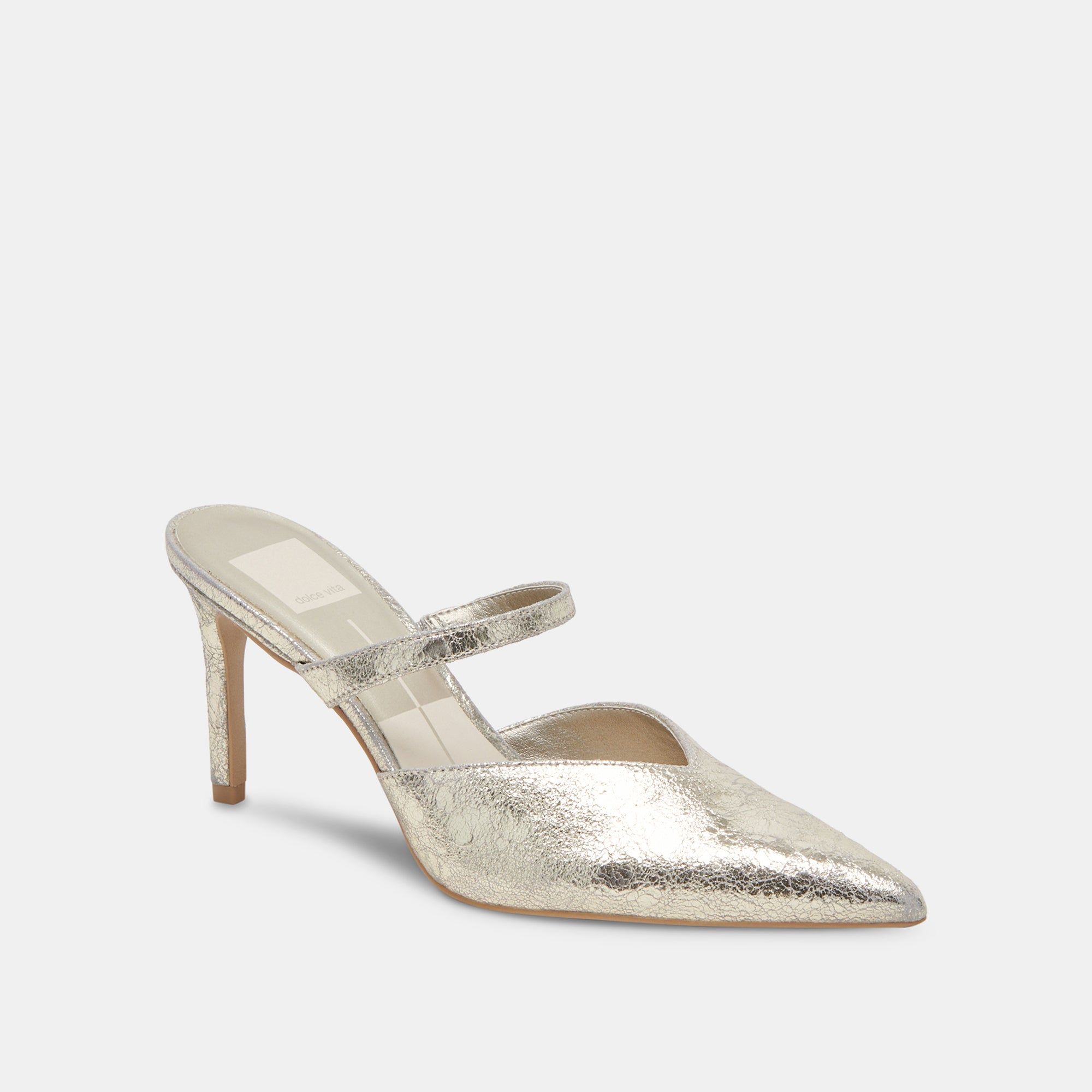 KANIKA WIDE HEELS PLATINUM DISTRESSED LEATHER - Image 2