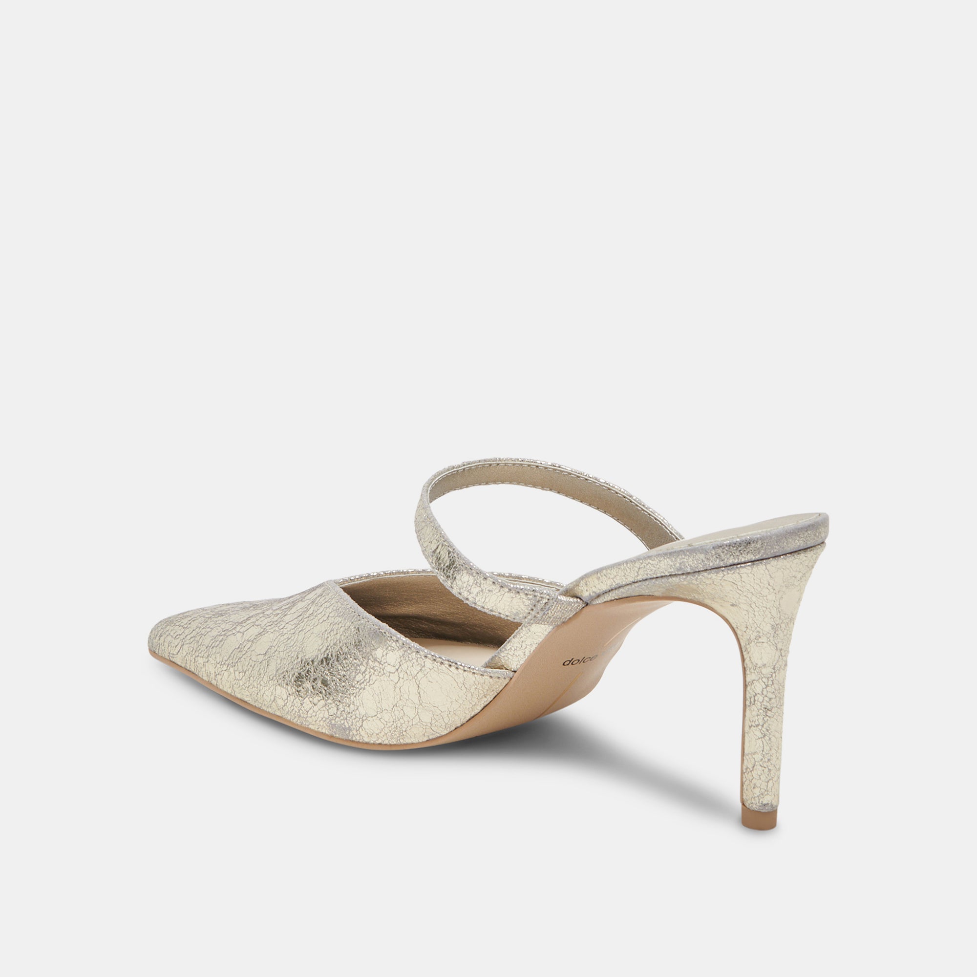 KANIKA WIDE HEELS PLATINUM DISTRESSED LEATHER - Image 5