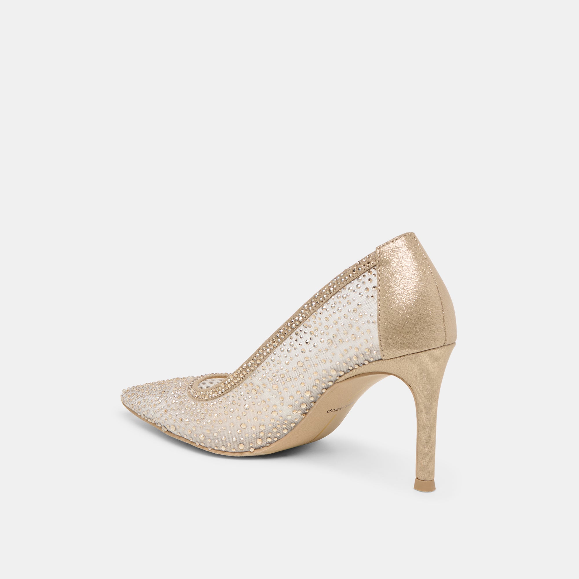 KASHE CRYSTAL HEELS LT GOLD MESH - Image 5