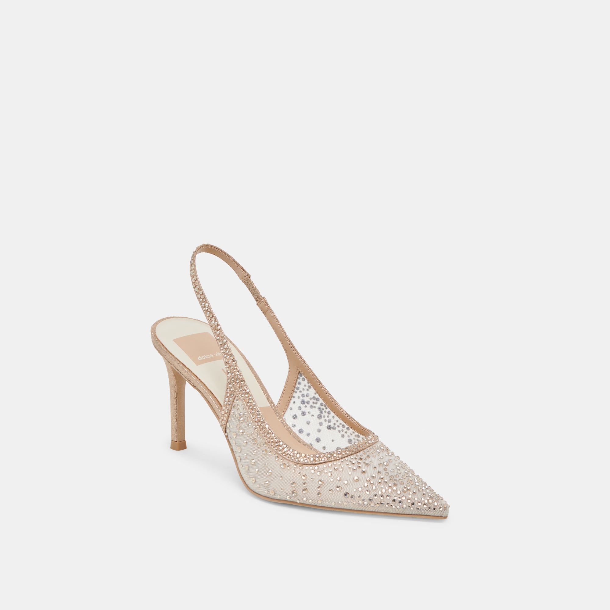 KAYE CRYSTAL HEELS GOLD MESH - Image 3