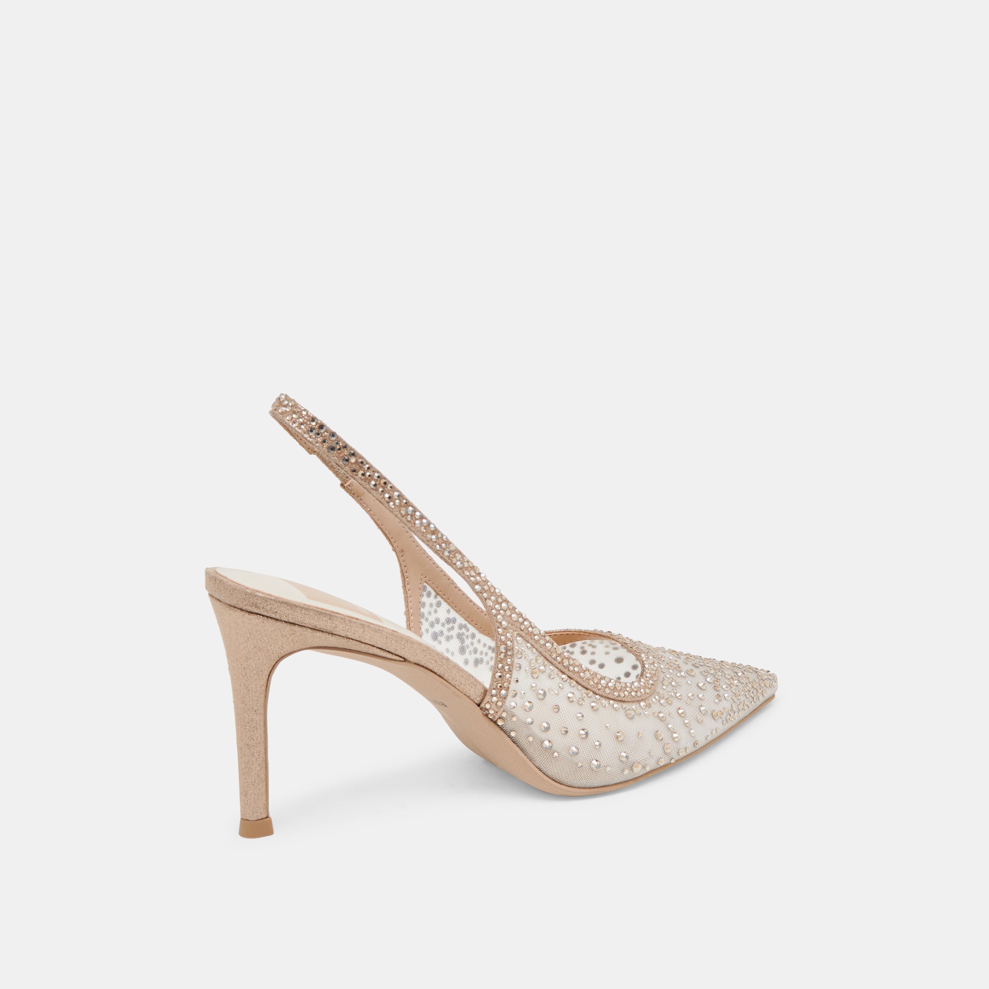 KAYE CRYSTAL HEELS GOLD MESH - Image 5