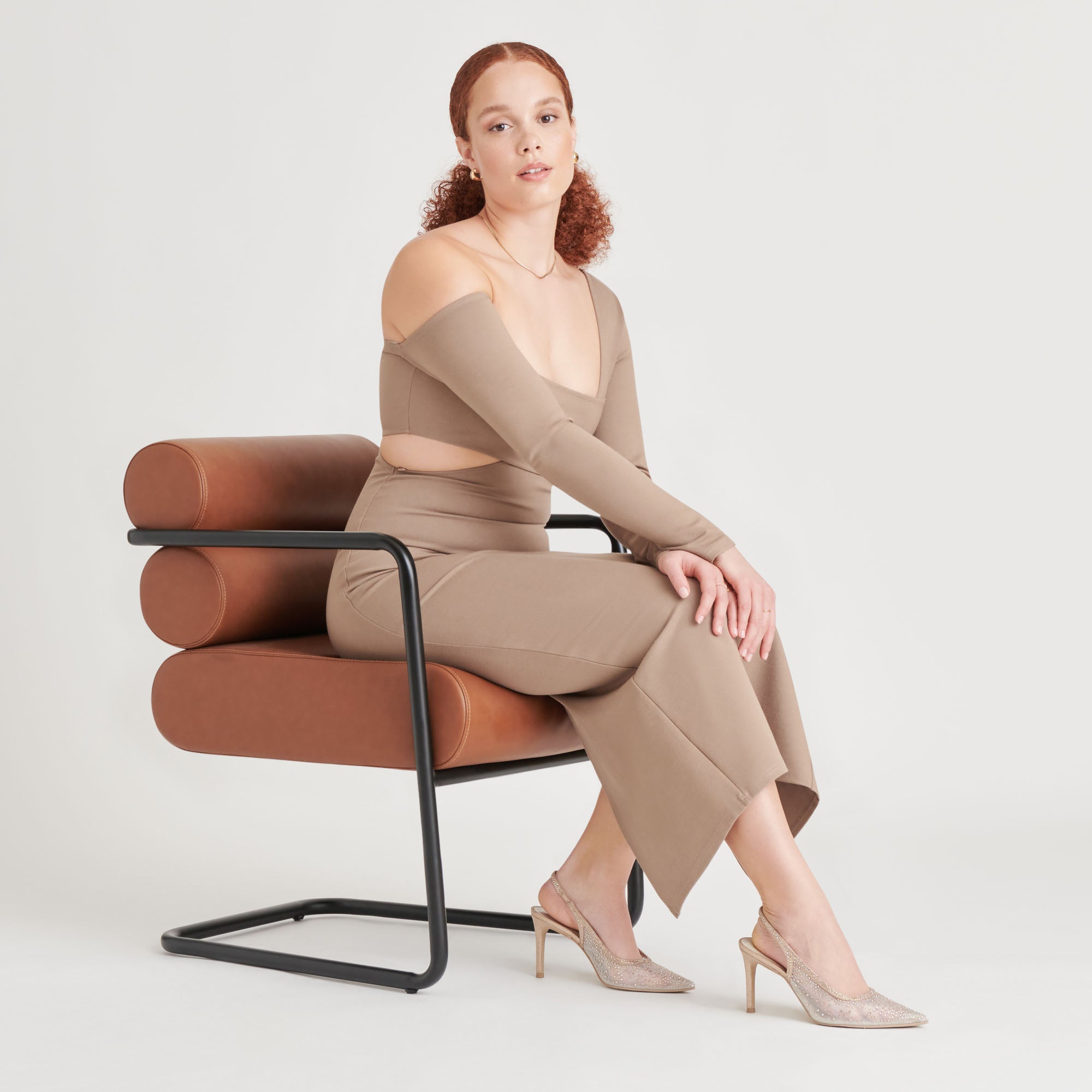 KAYE CRYSTAL HEELS GOLD MESH - Image 2