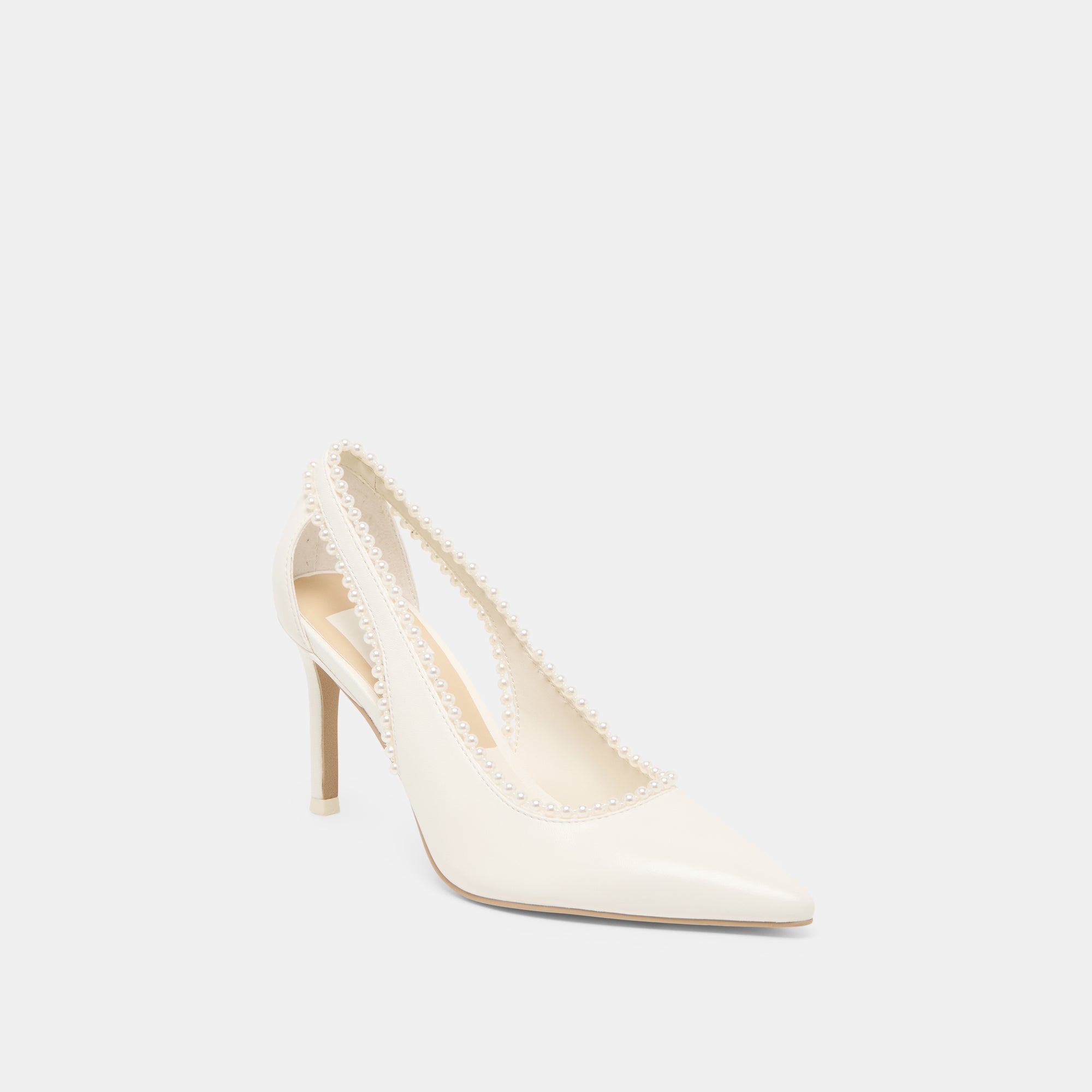 KELSON PEARL HEELS TRUE WHITE LEATHER - Image 3