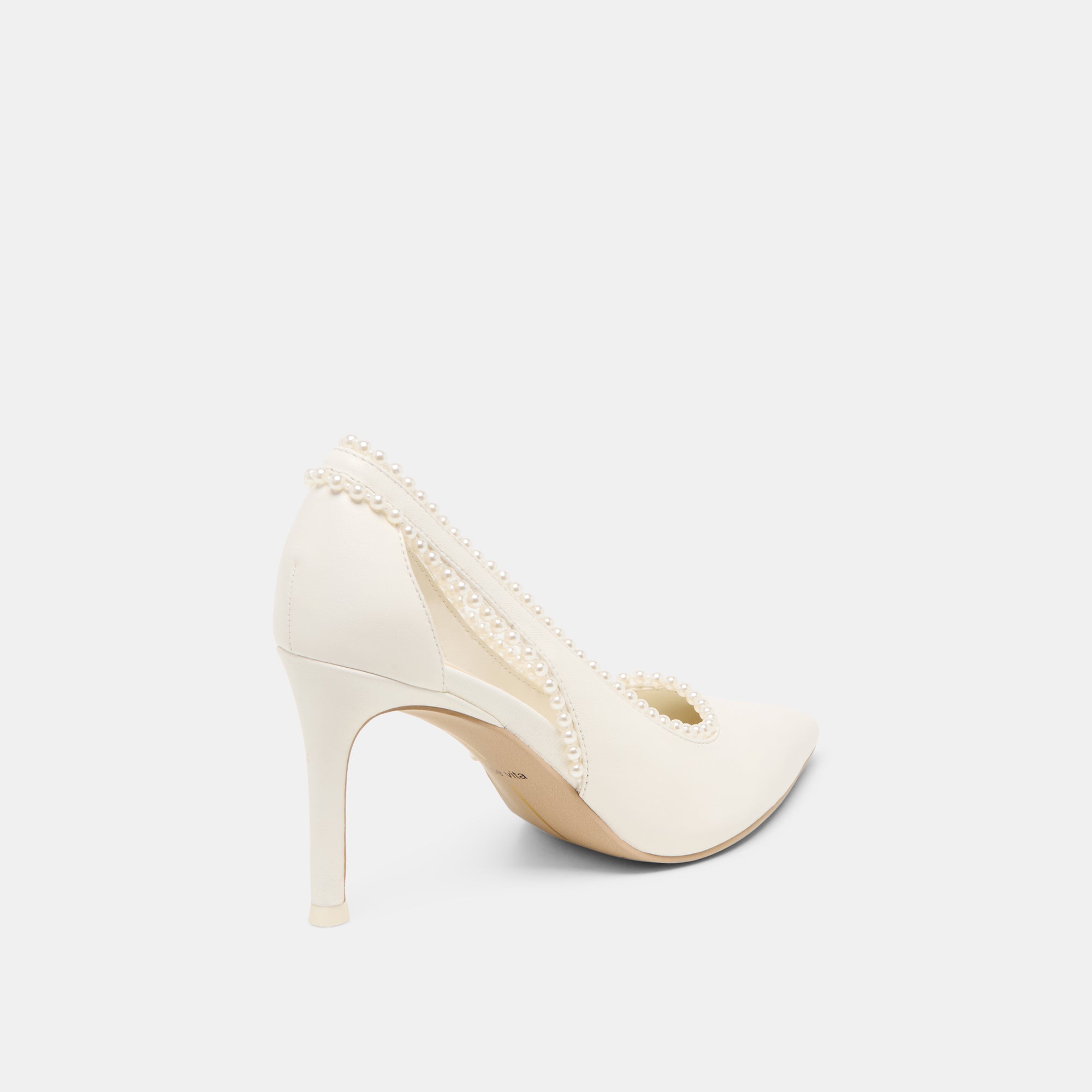 KELSON PEARL HEELS TRUE WHITE LEATHER - Image 4