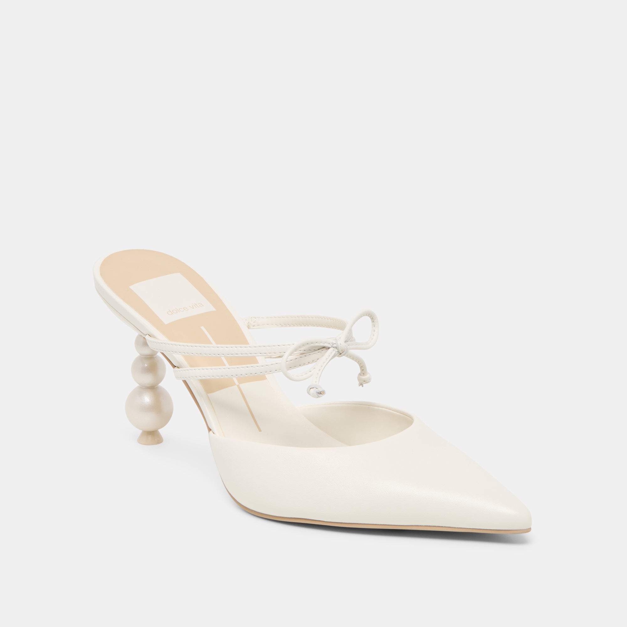 KLAIRE PEARL HEELS TRUE WHITE LEATHER - Image 3